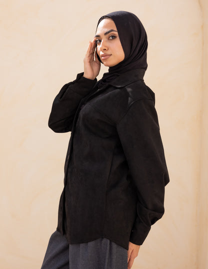 Suede Shirt — Black
