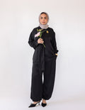 Harem Satin Set — Black