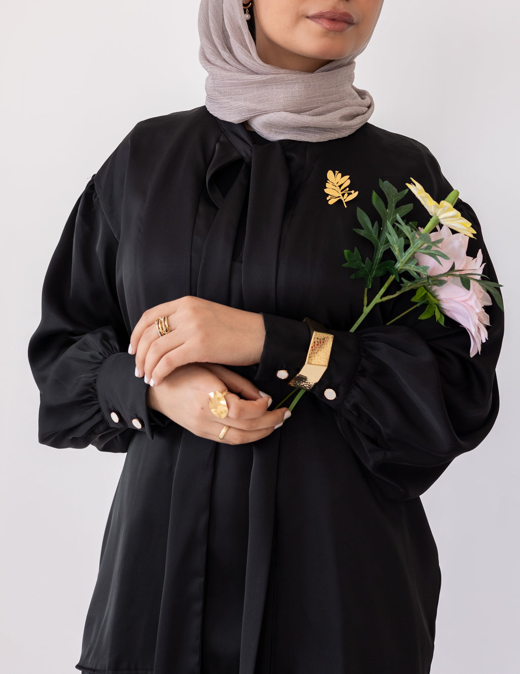 Harem Satin Set — Black