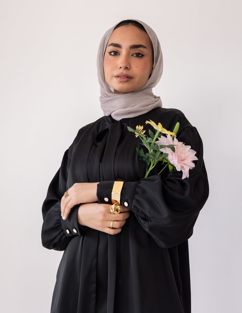 Harem Satin Set — Black