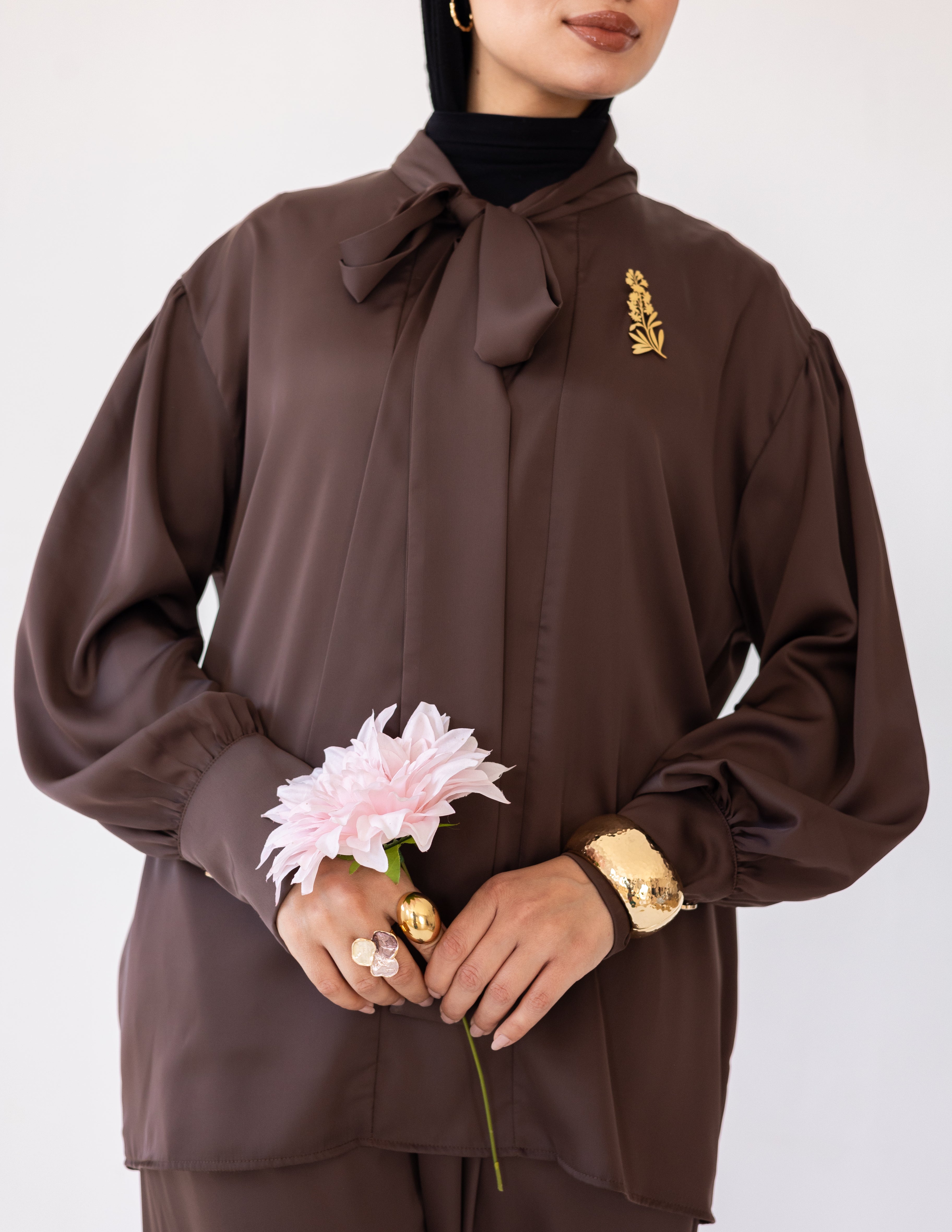Harem Satin Set — Brown