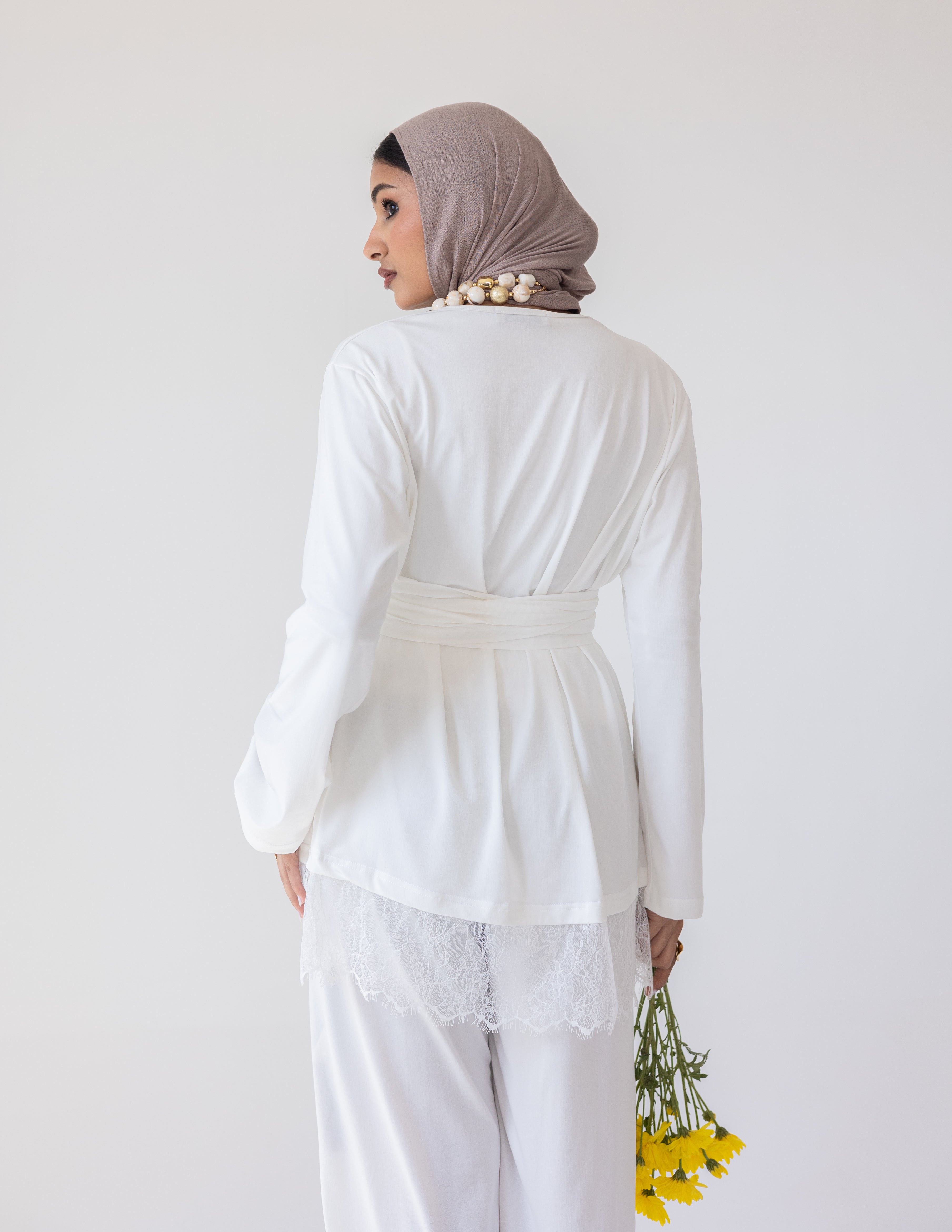 Wrapped In Lace Set — White