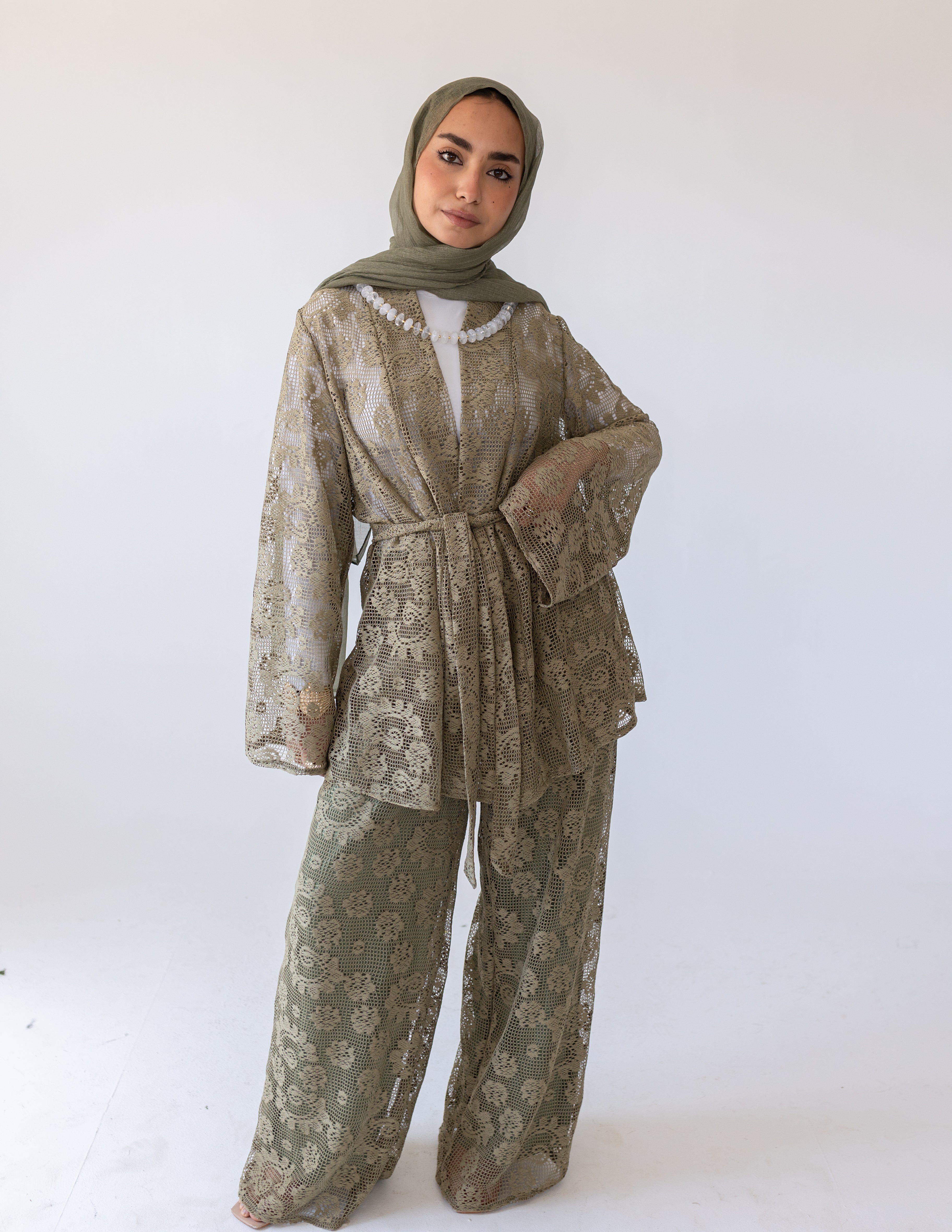 Sunveil Lace Set — Olive – Khadija Hijab Store