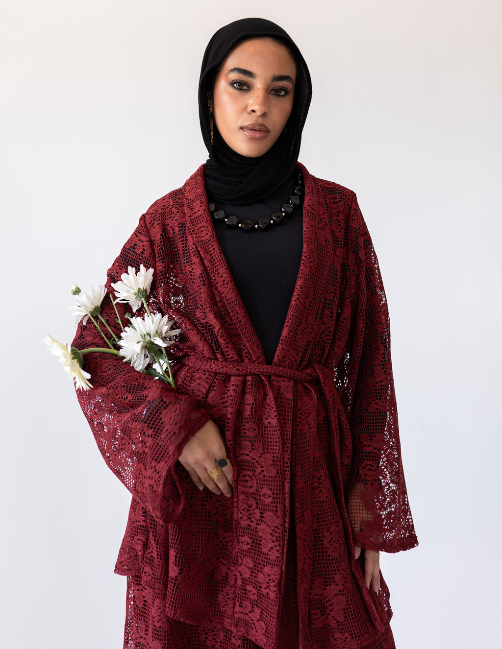 Sunveil Lace Set — Burgundy