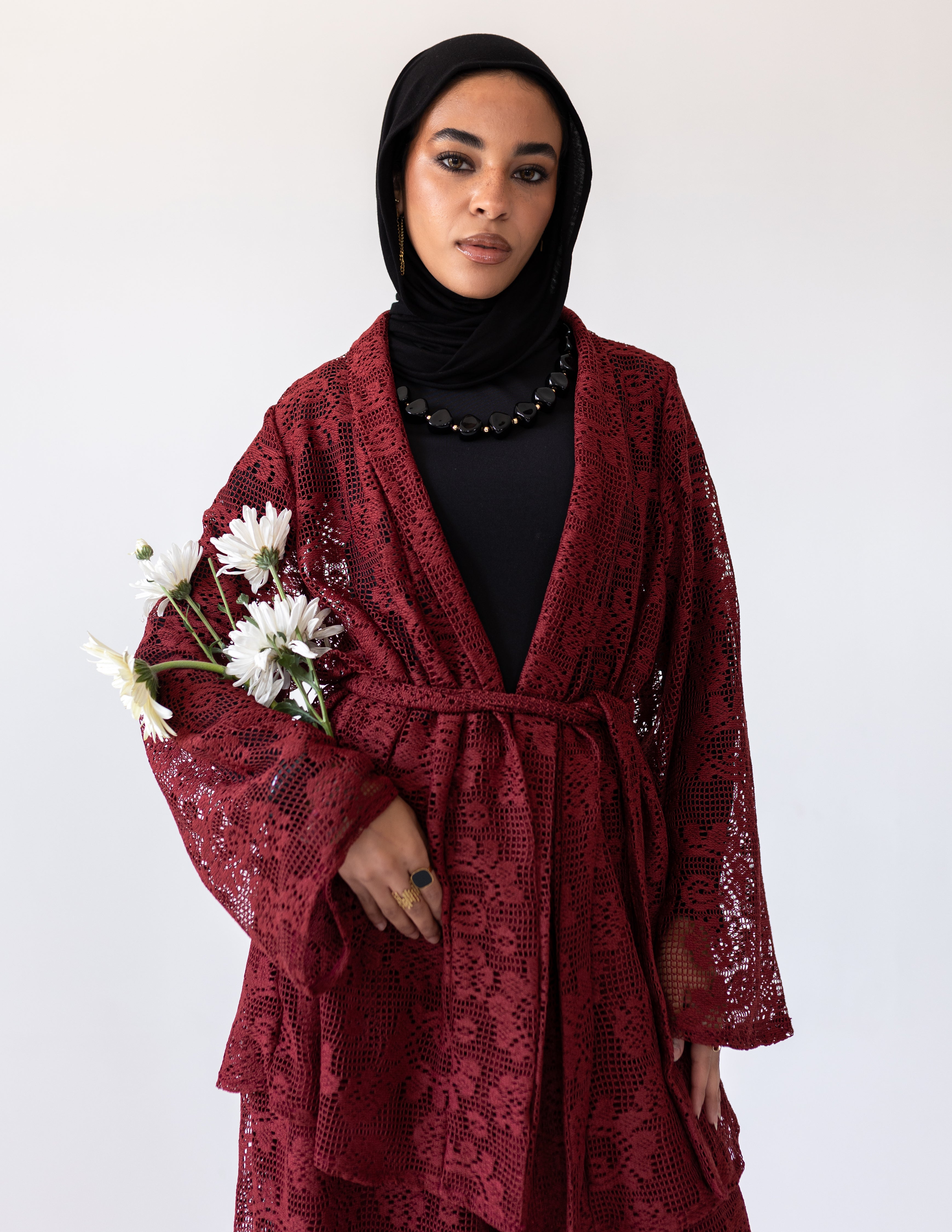 Sunveil Lace Set — Burgundy