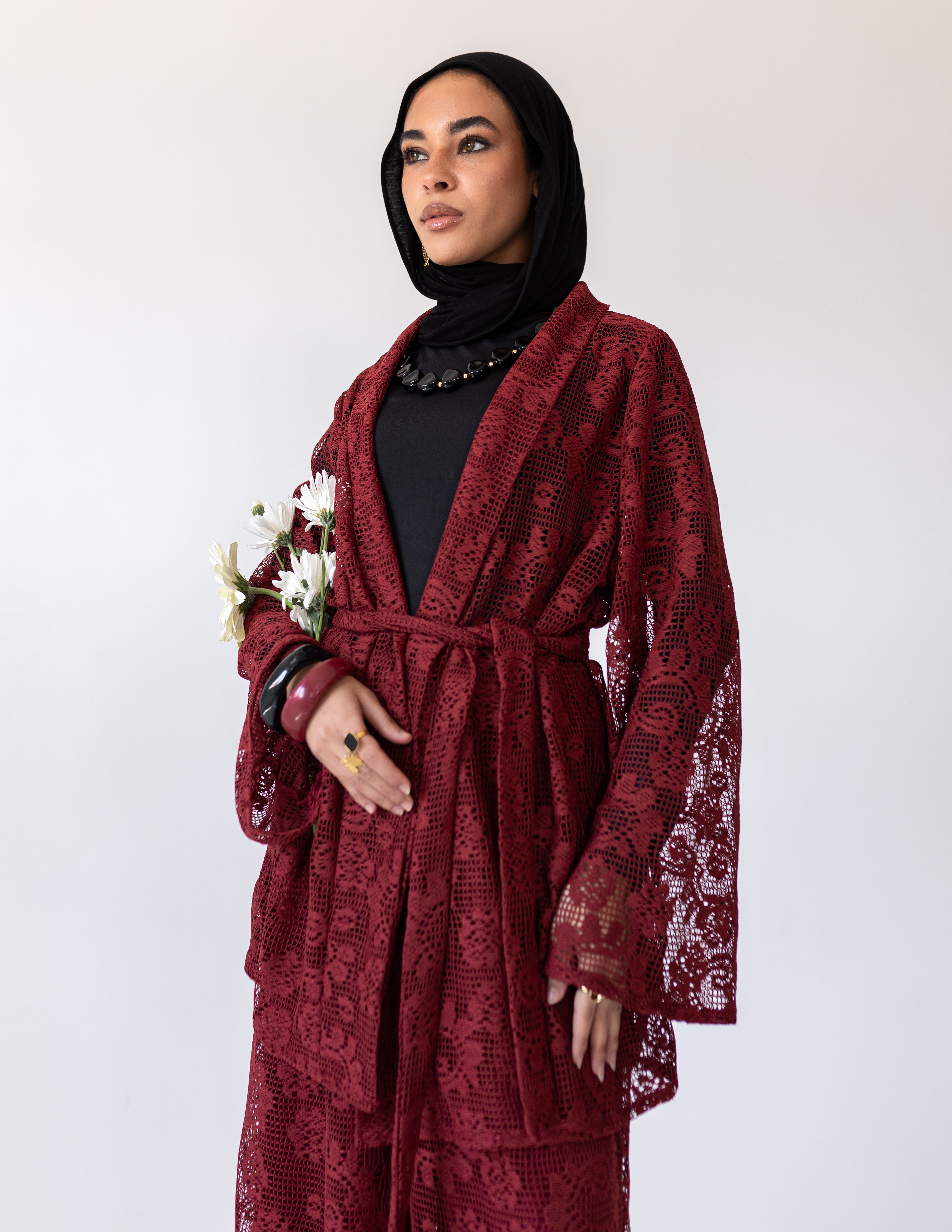 Sunveil Lace Set — Burgundy