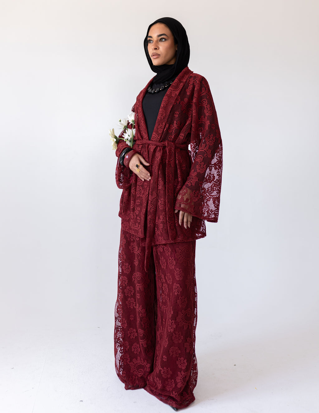 Sunveil Lace Set — Burgundy