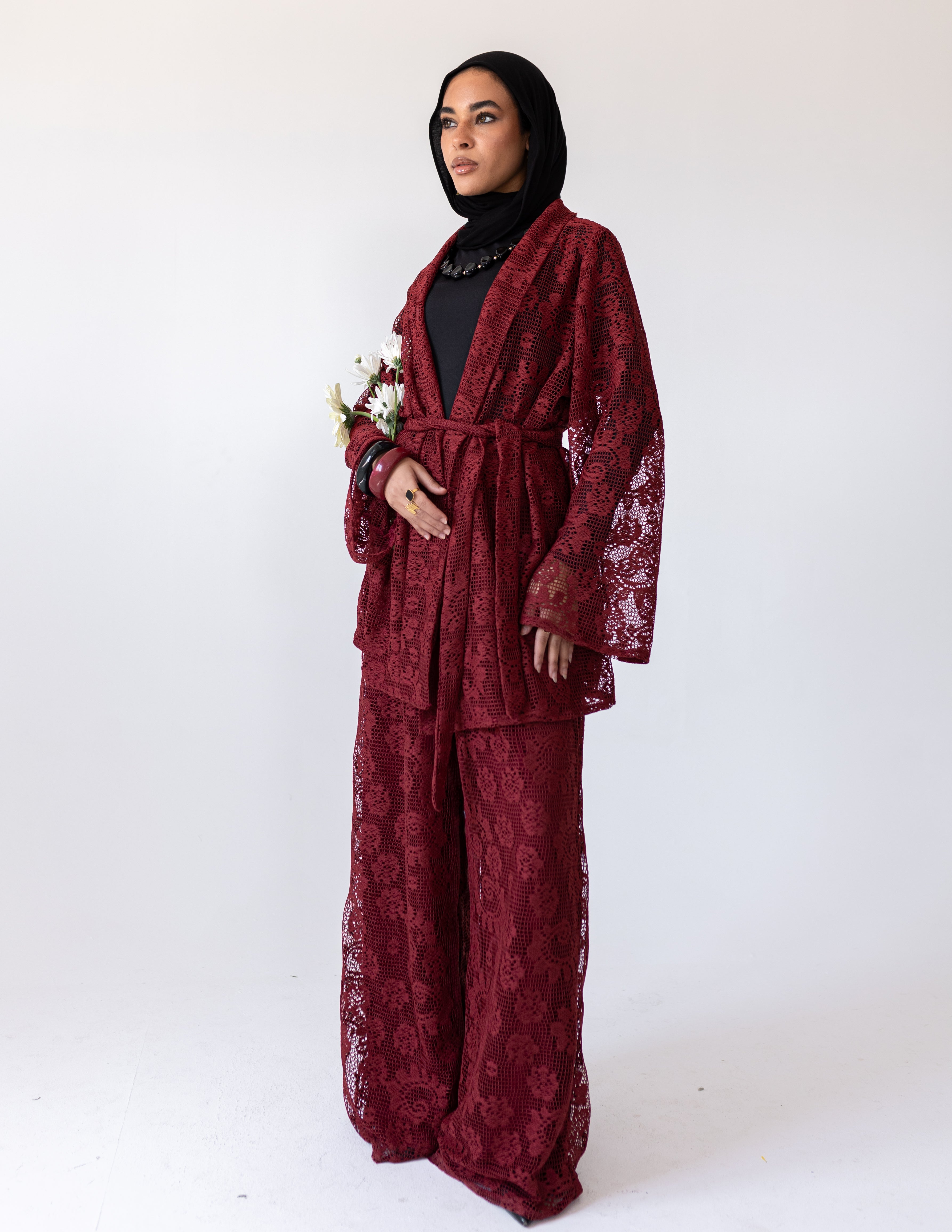Sunveil Lace Set — Burgundy