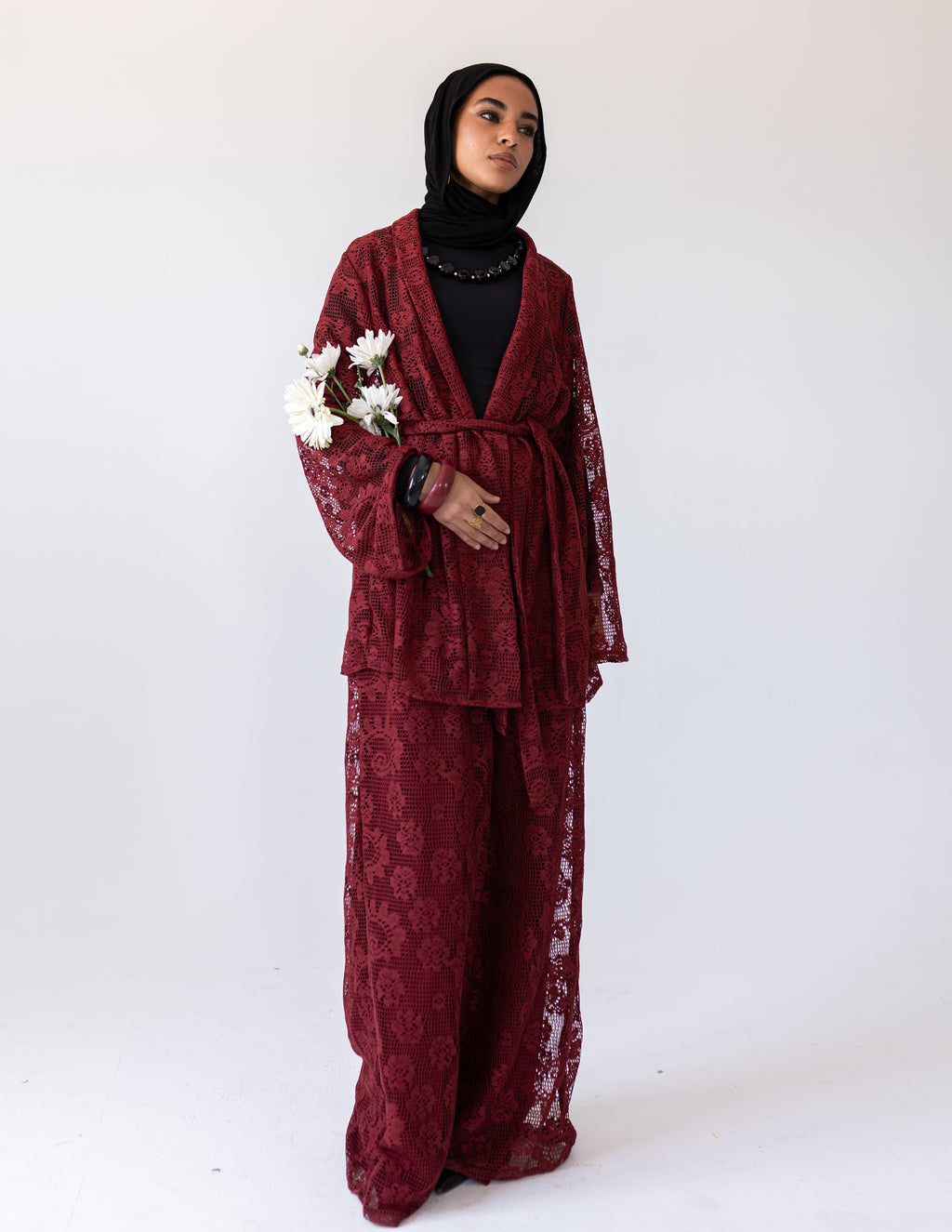 Sunveil Lace Set — Burgundy