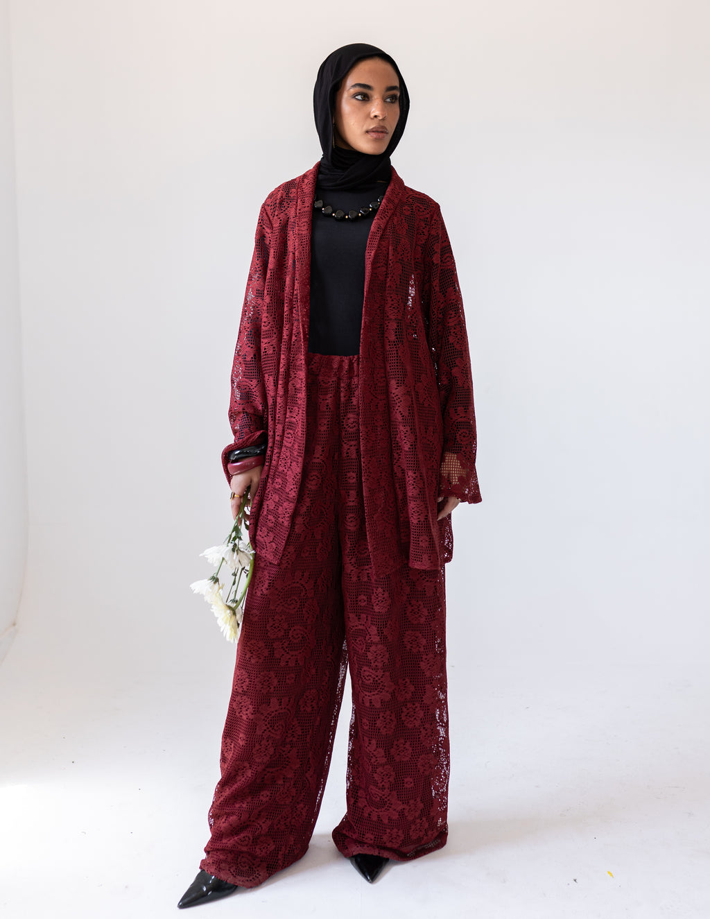 Sunveil Lace Set — Burgundy
