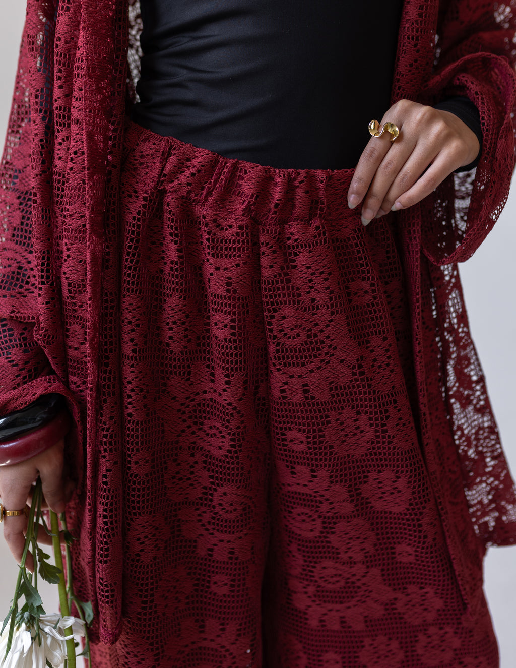 Sunveil Lace Set — Burgundy