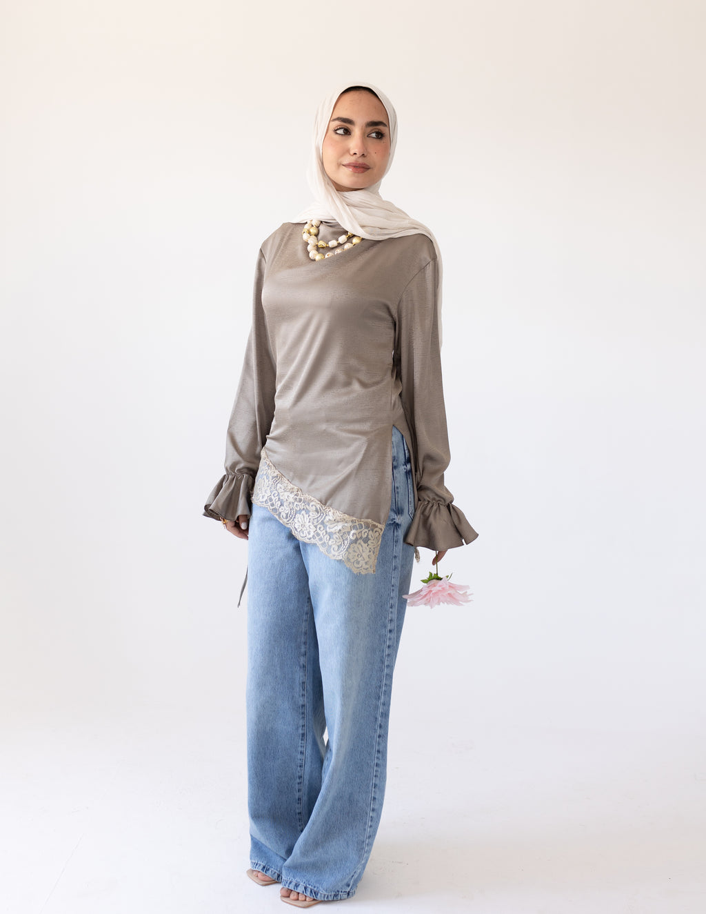 Rosalie Lace Blouse _Olive