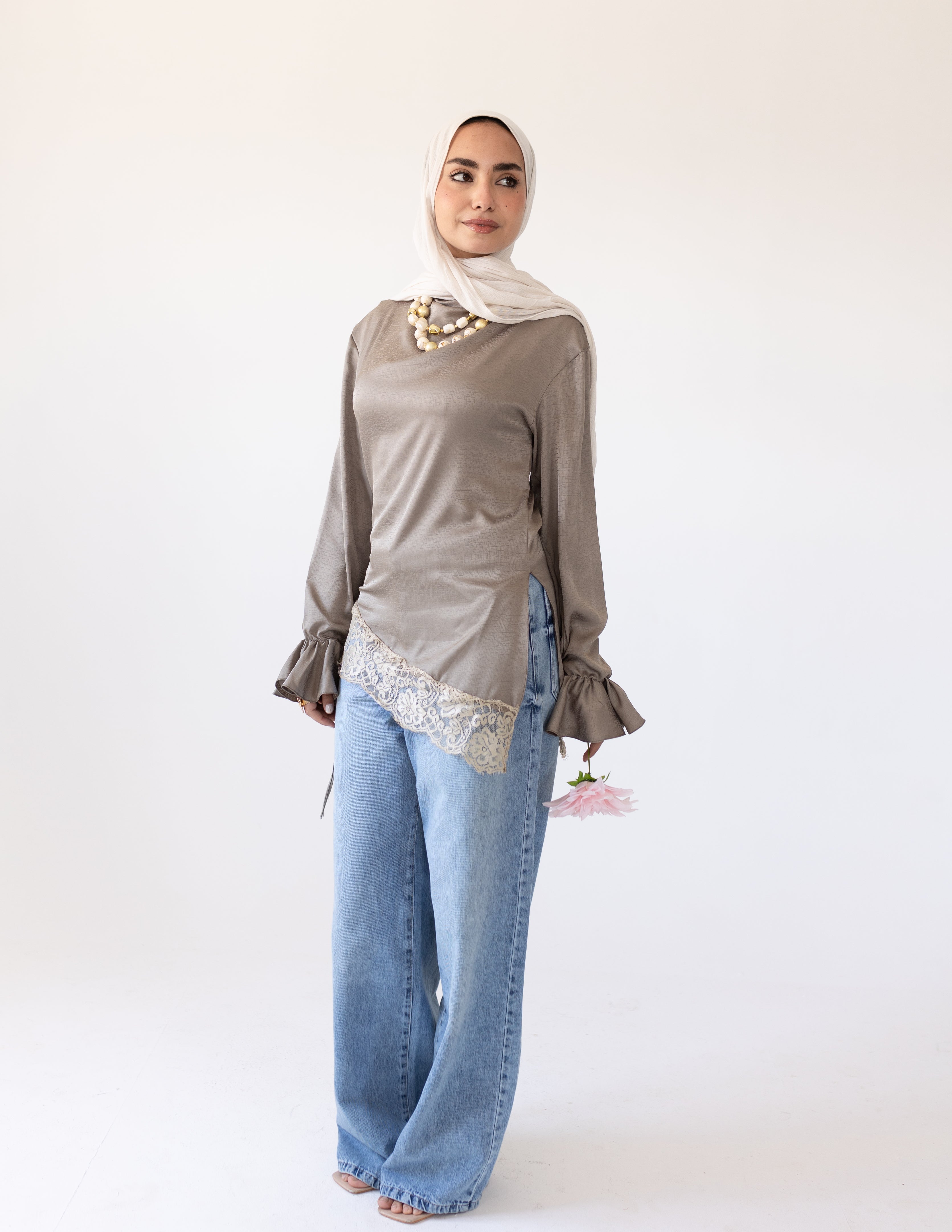 Rosalie Lace Blouse _Olive