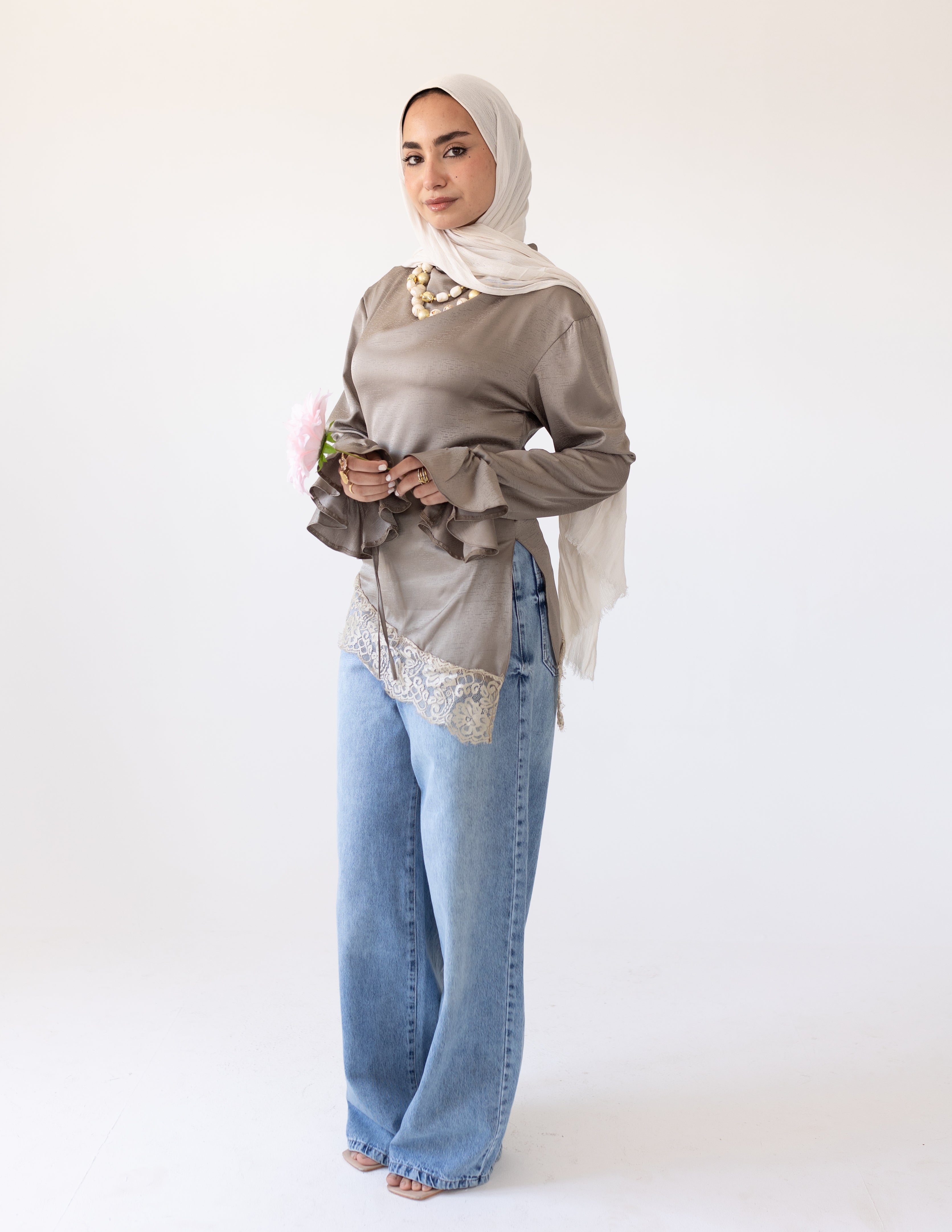 Rosalie Lace Blouse _Olive