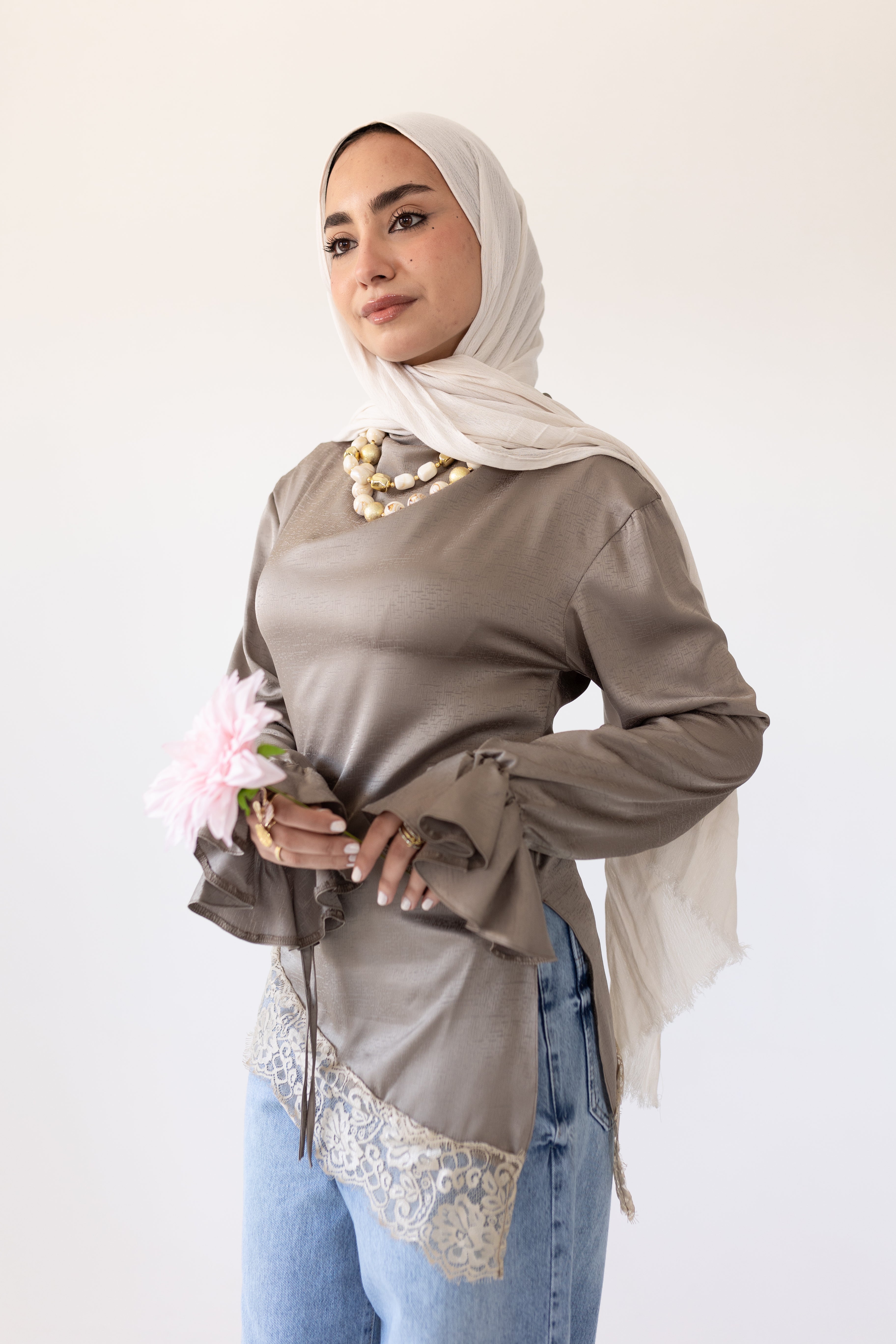 Rosalie Lace Blouse _Olive