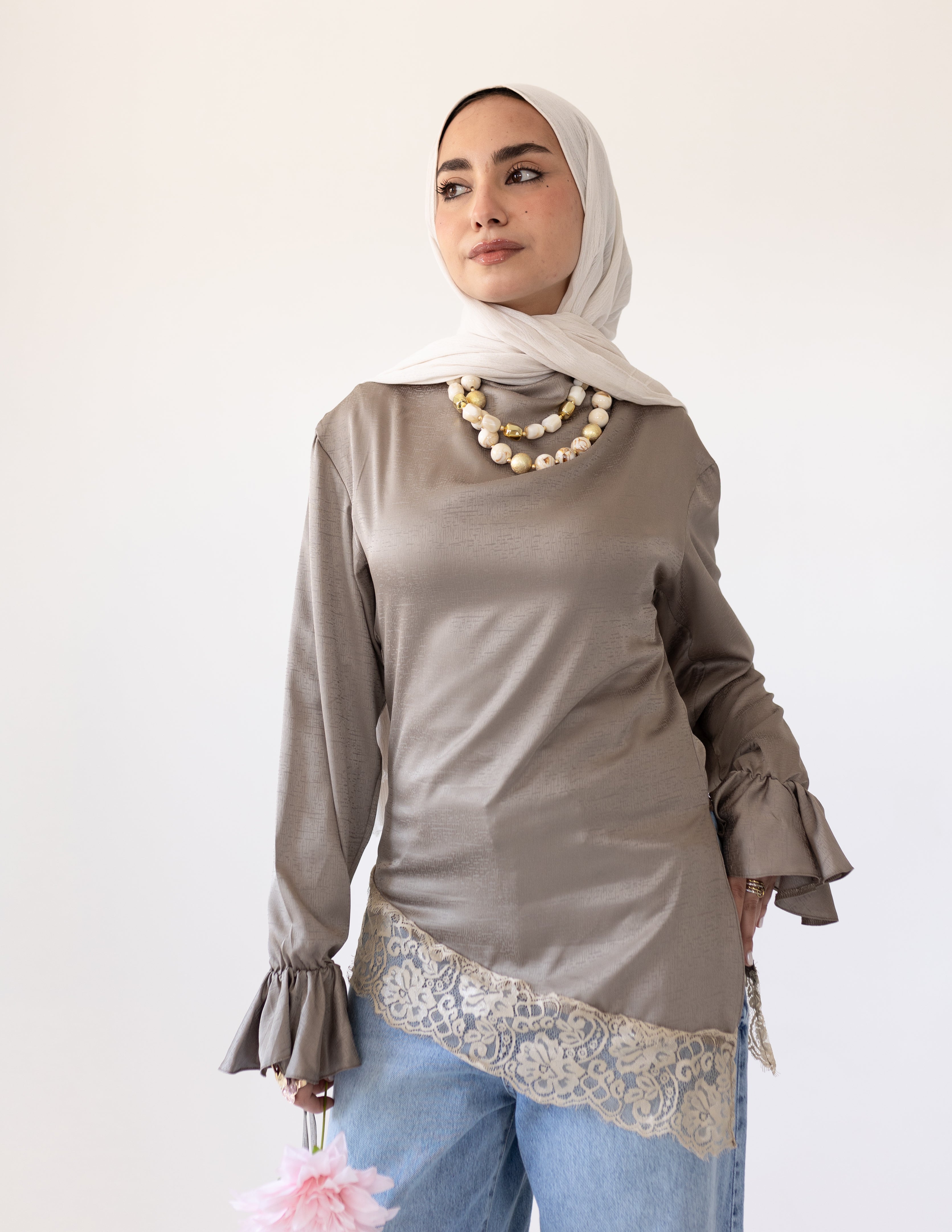 Rosalie Lace Blouse _Olive