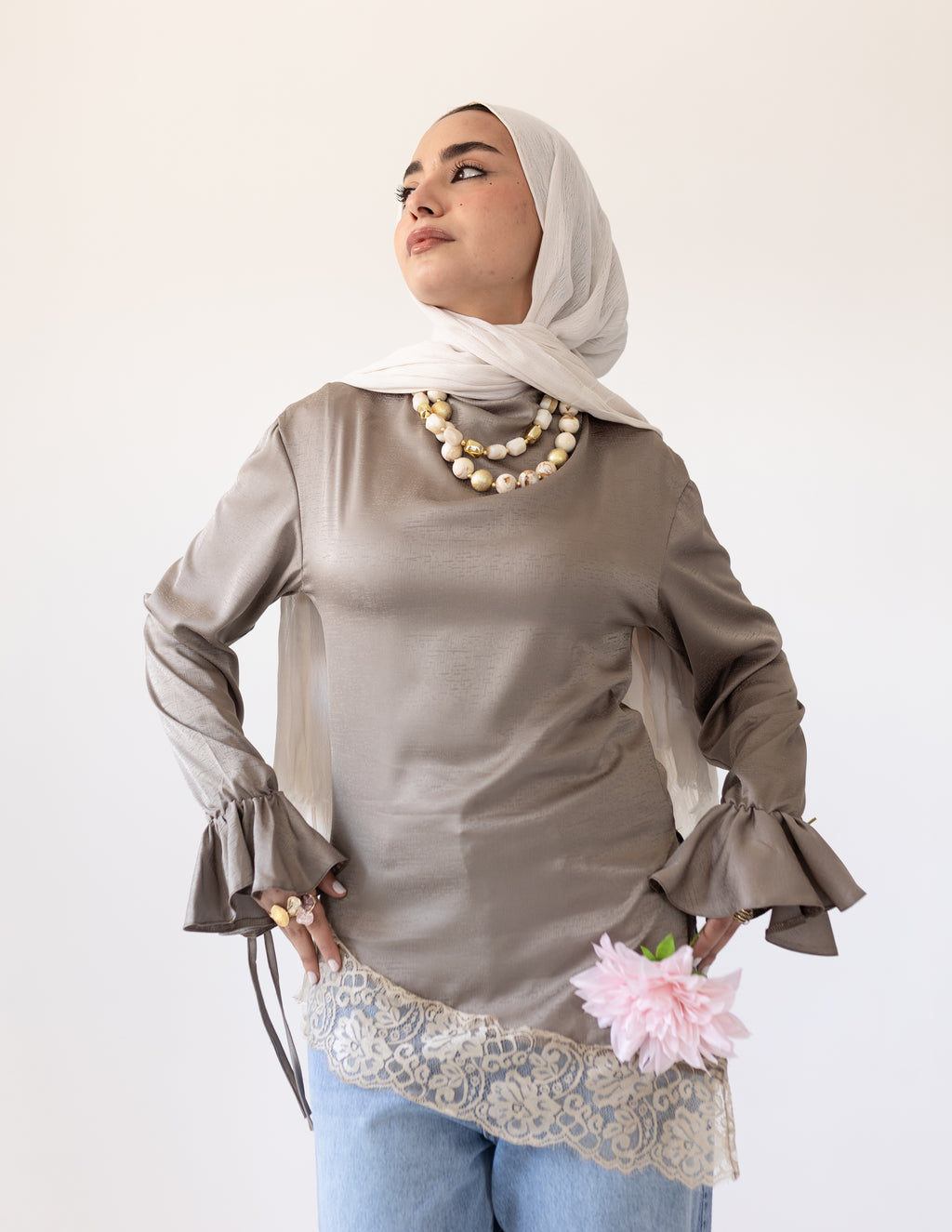 Rosalie Lace Blouse _Olive