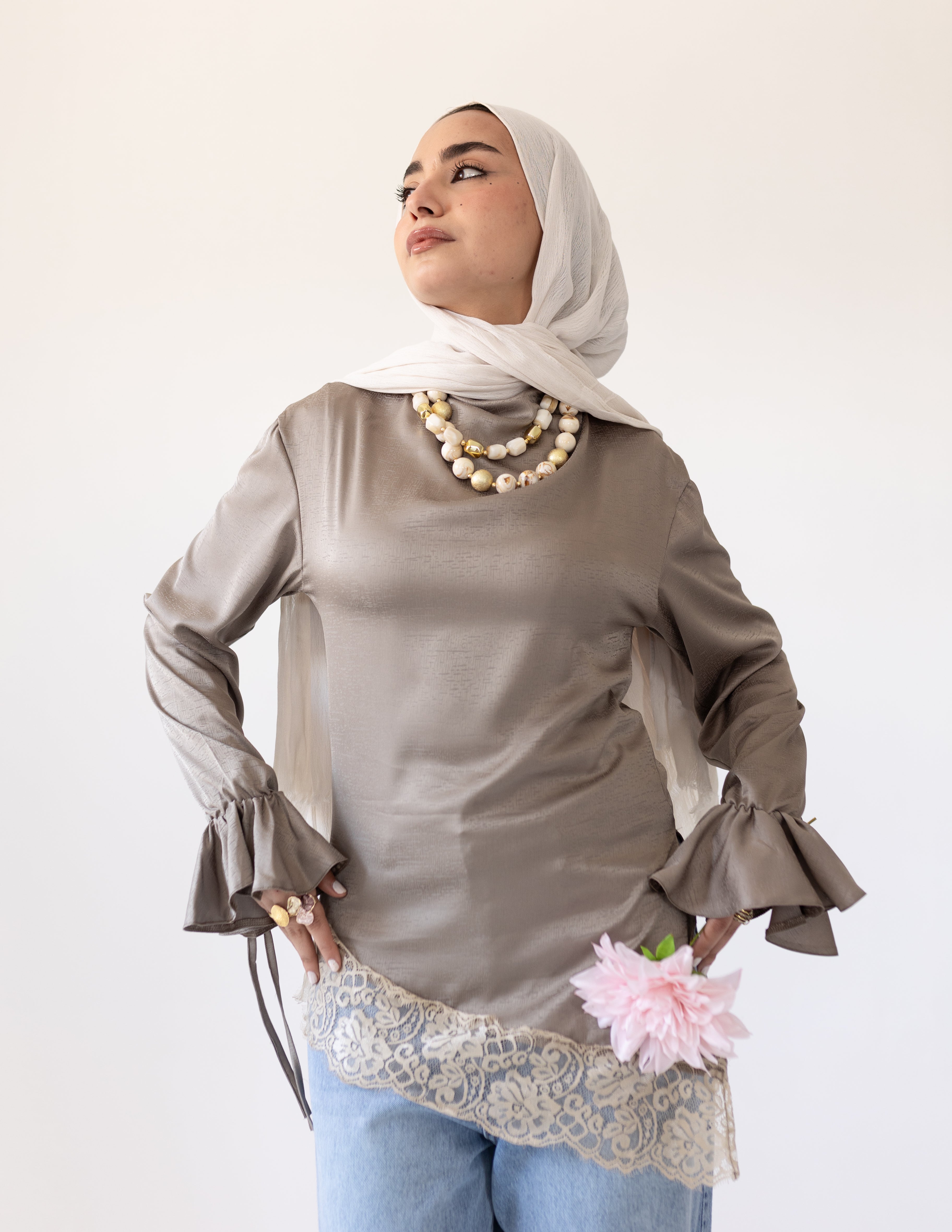 Rosalie Lace Blouse _Olive