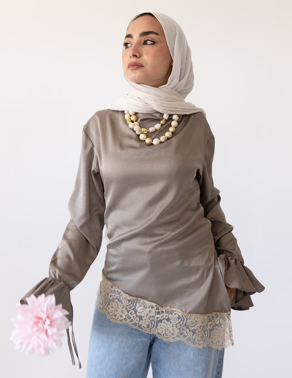 Rosalie Lace Blouse _Olive