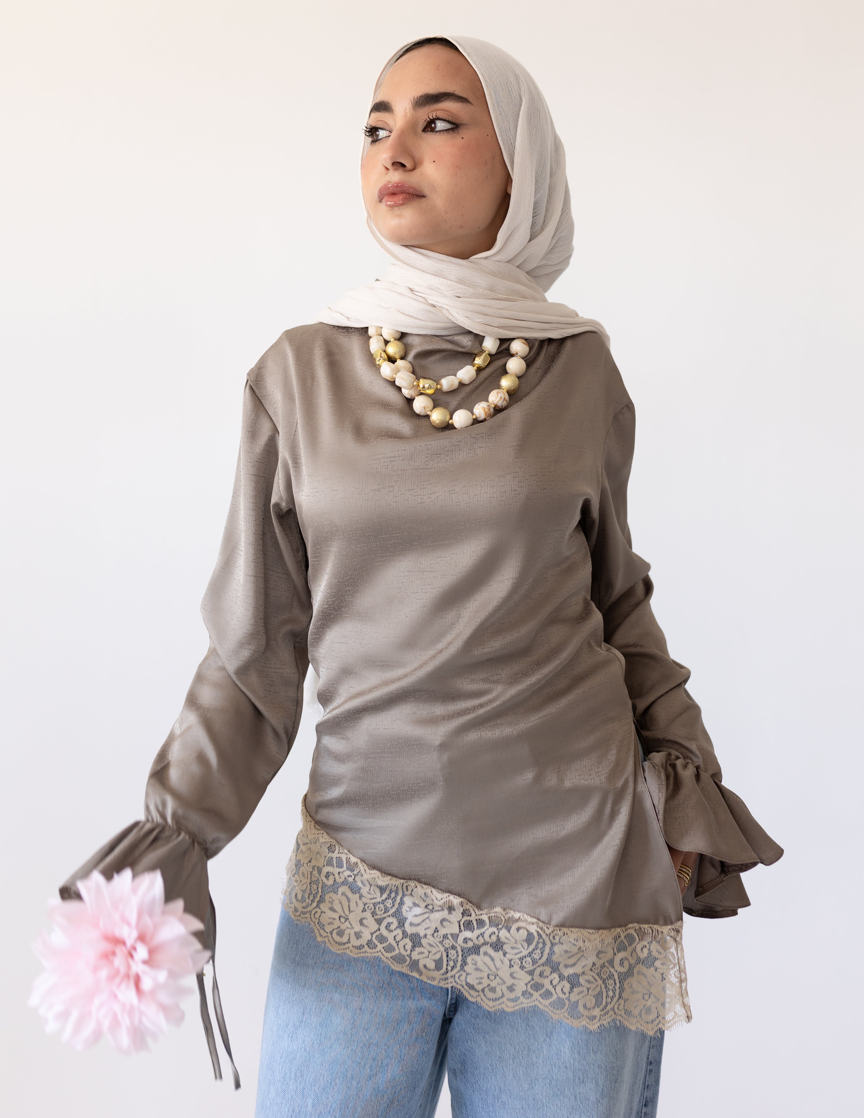 Rosalie Lace Blouse _Olive