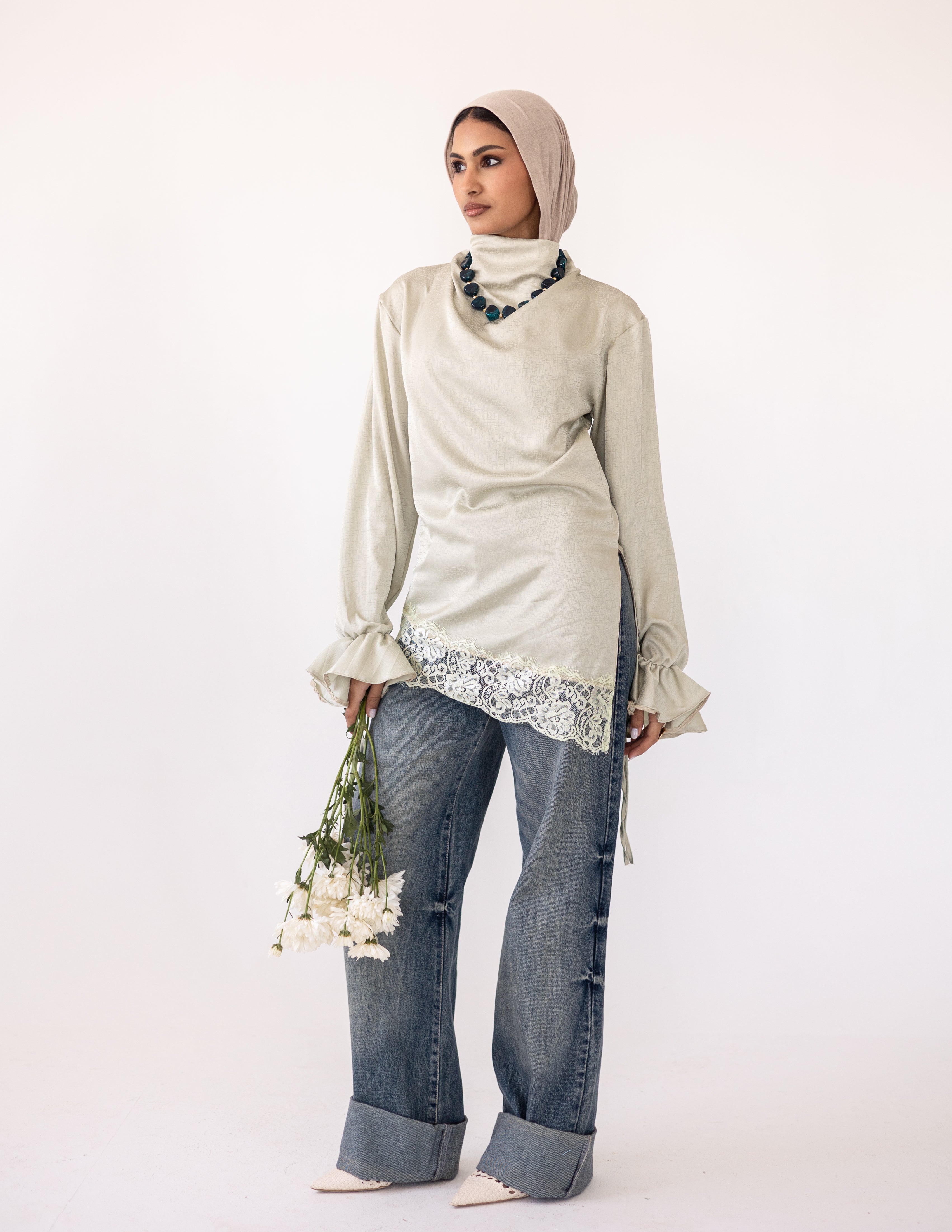 Rosalie Lace Blouse _Light Green