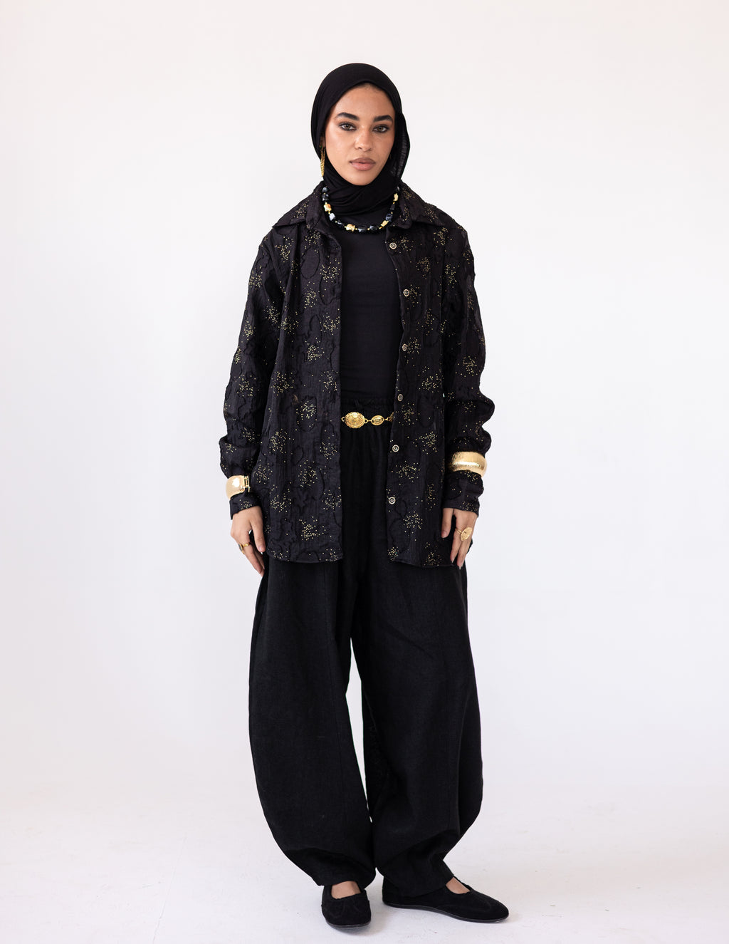 Sheer Blush Shirt — Black