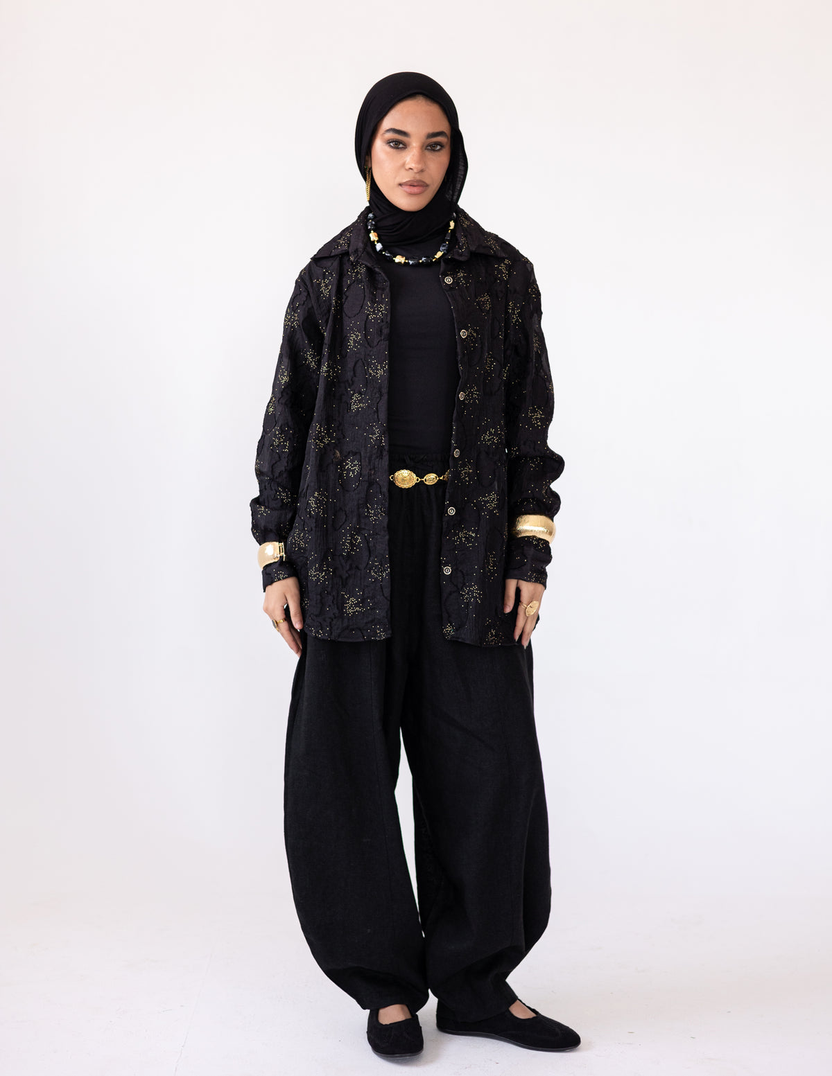 Sheer blush shirt — black