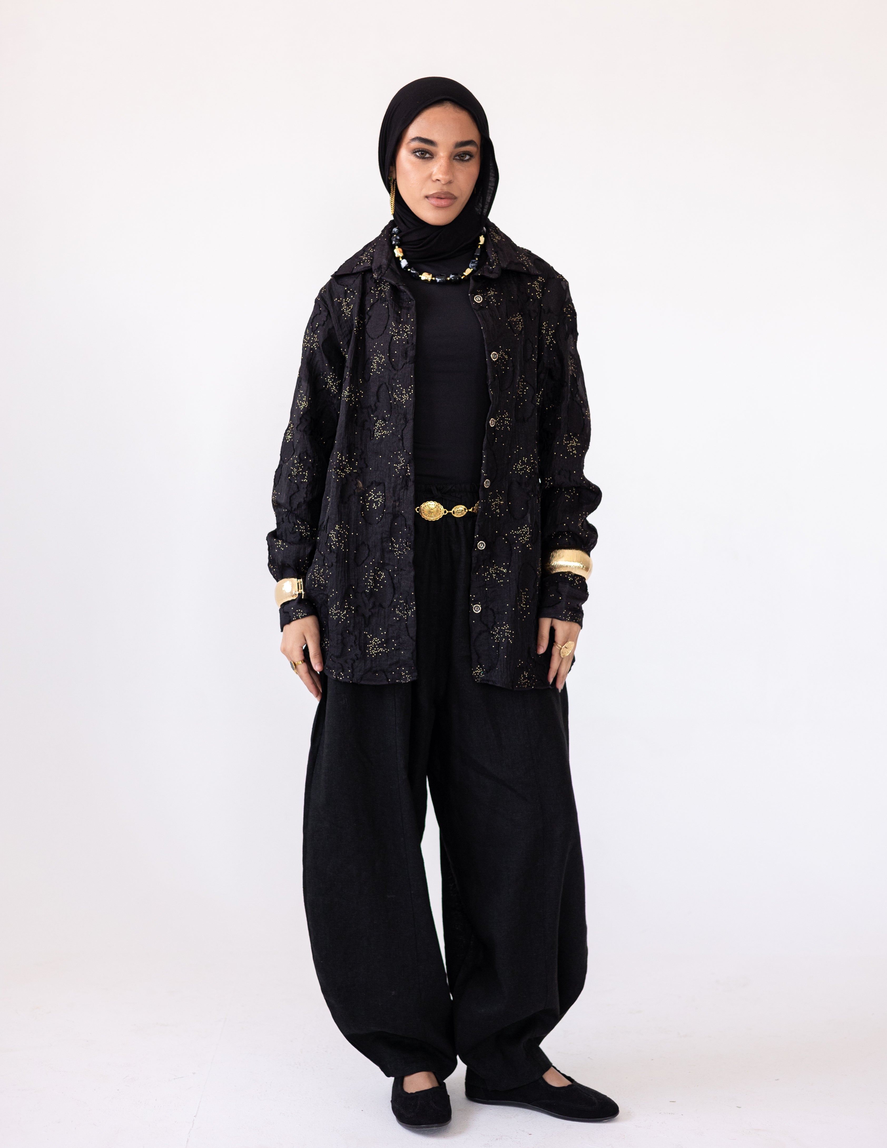 Sheer Blush Shirt — Black