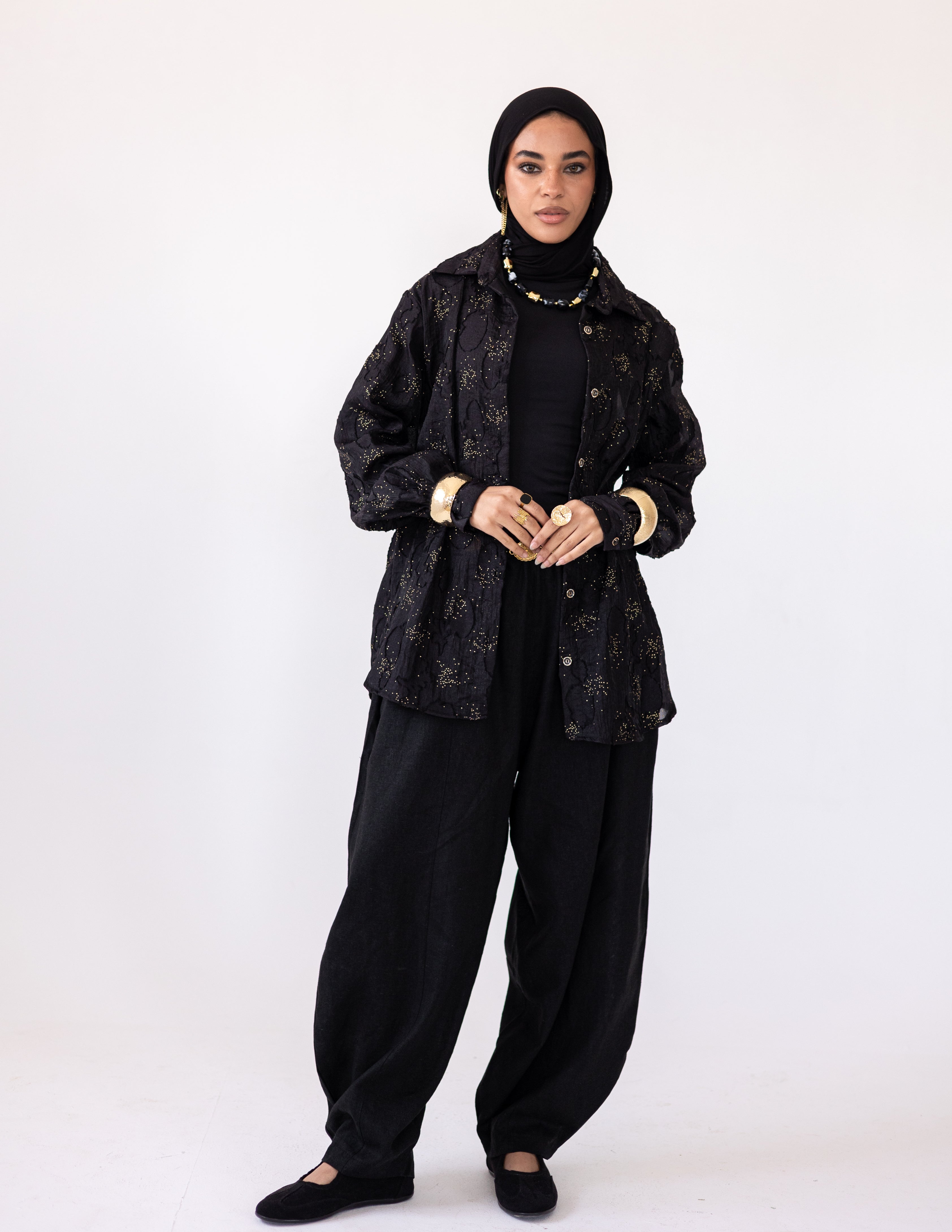 Sheer Blush Shirt — Black
