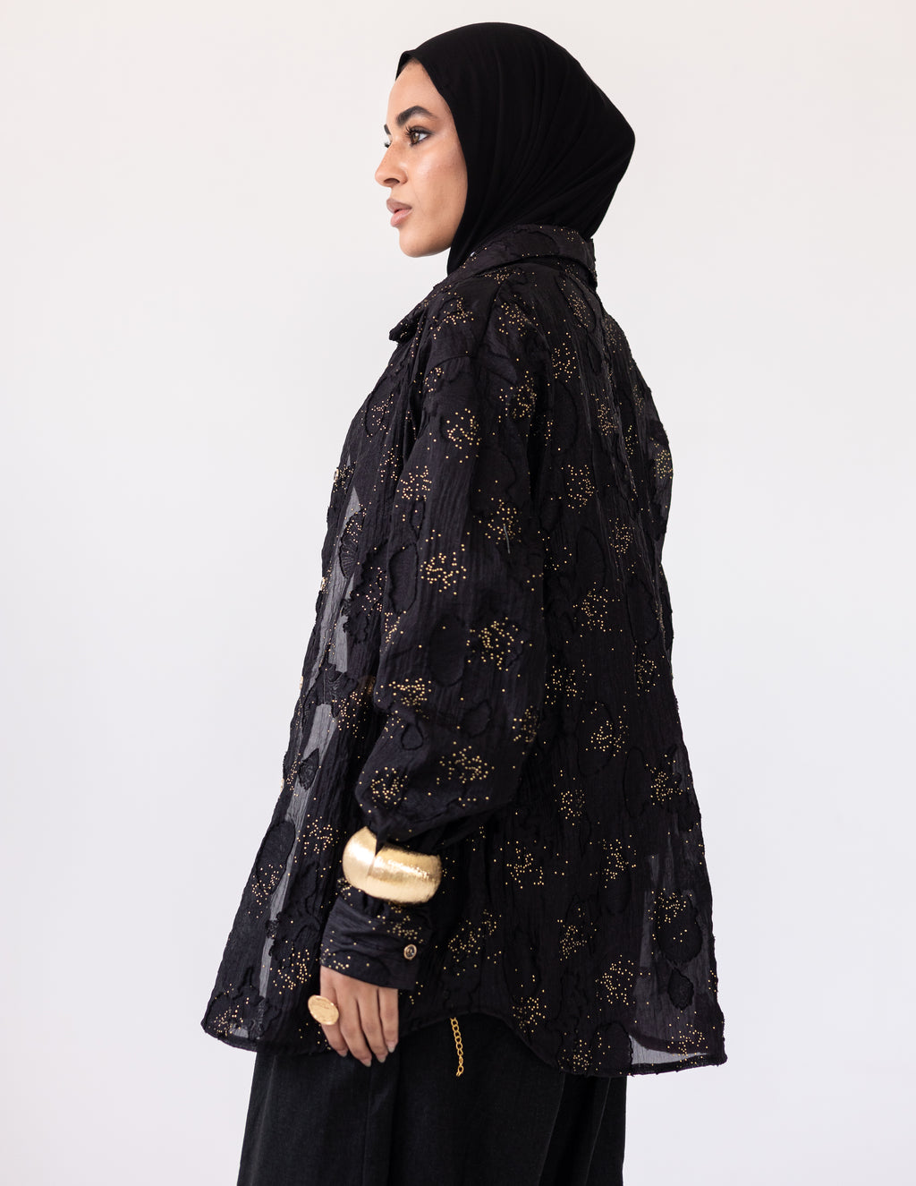 Sheer Blush Shirt — Black