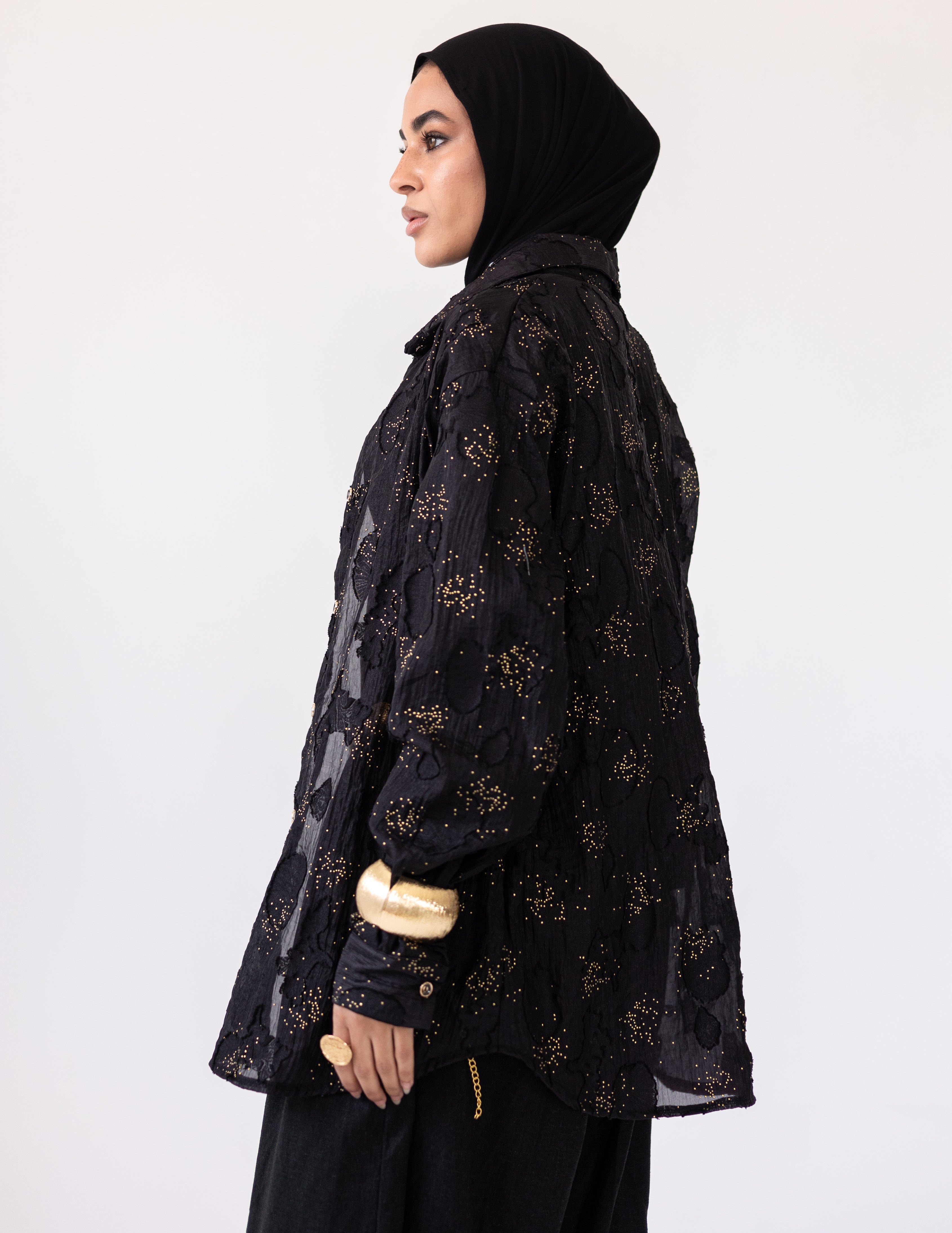 Sheer Blush Shirt — Black