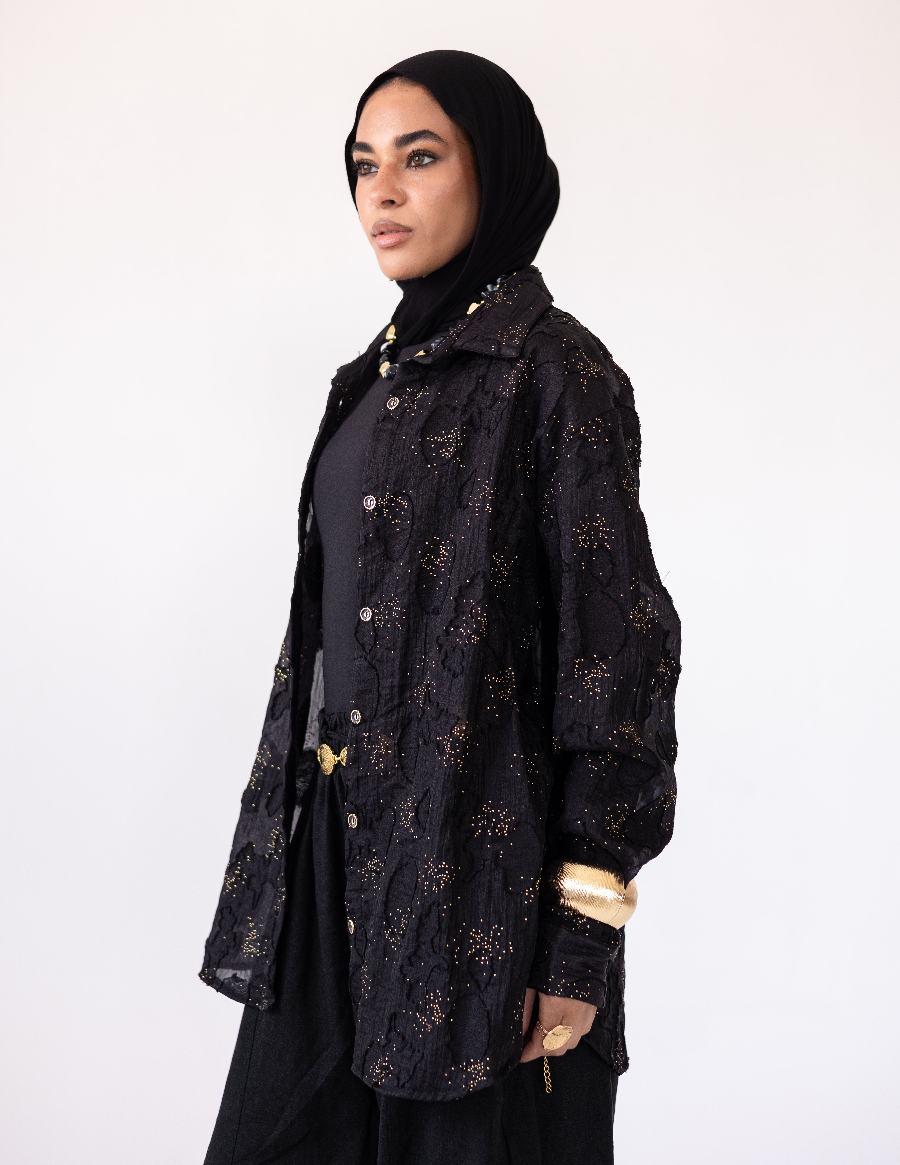 Sheer Blush Shirt — Black