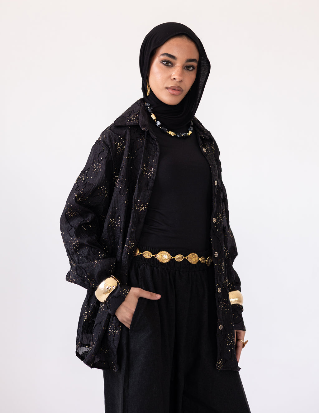 Sheer Blush Shirt — Black