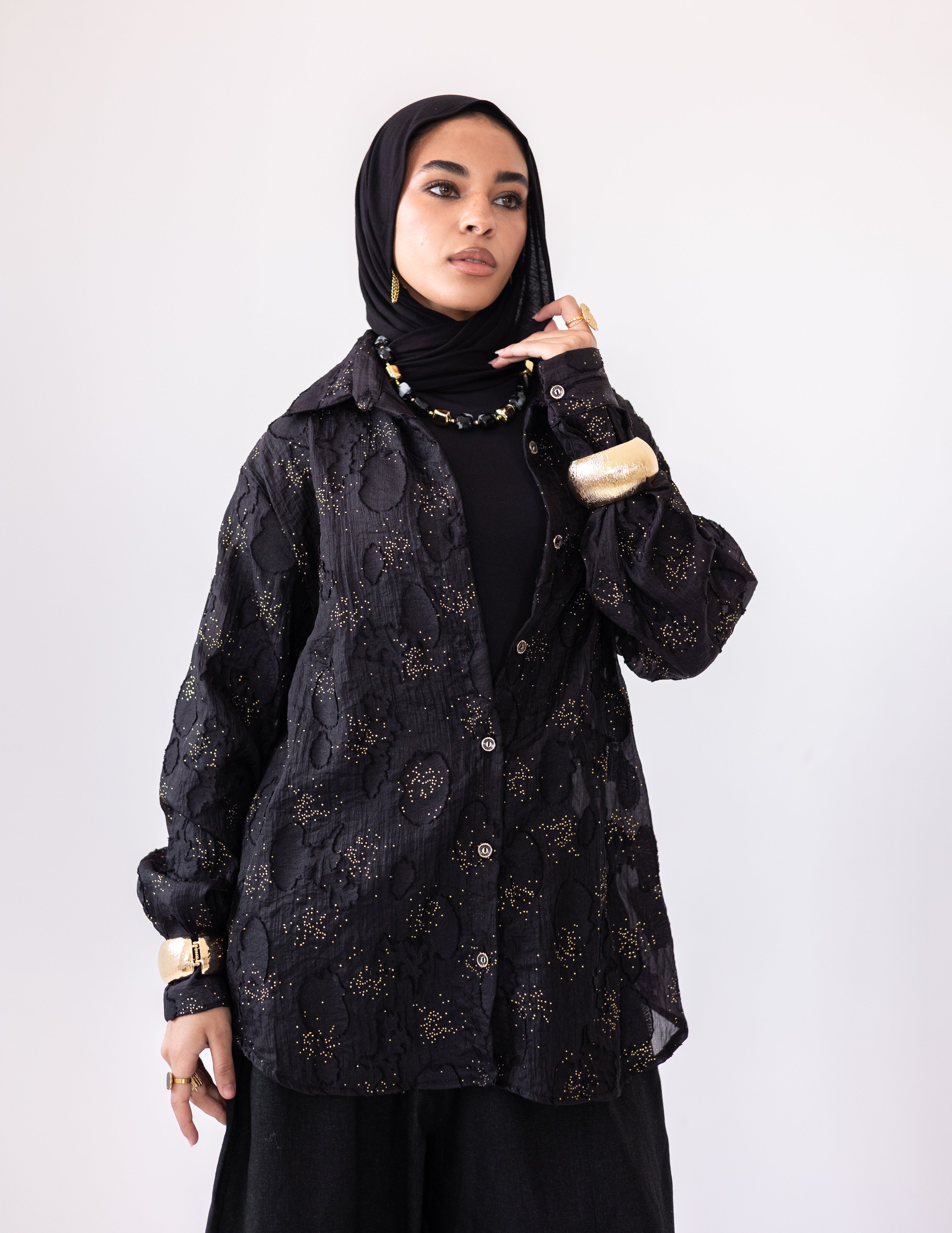 Sheer Blush Shirt — Black