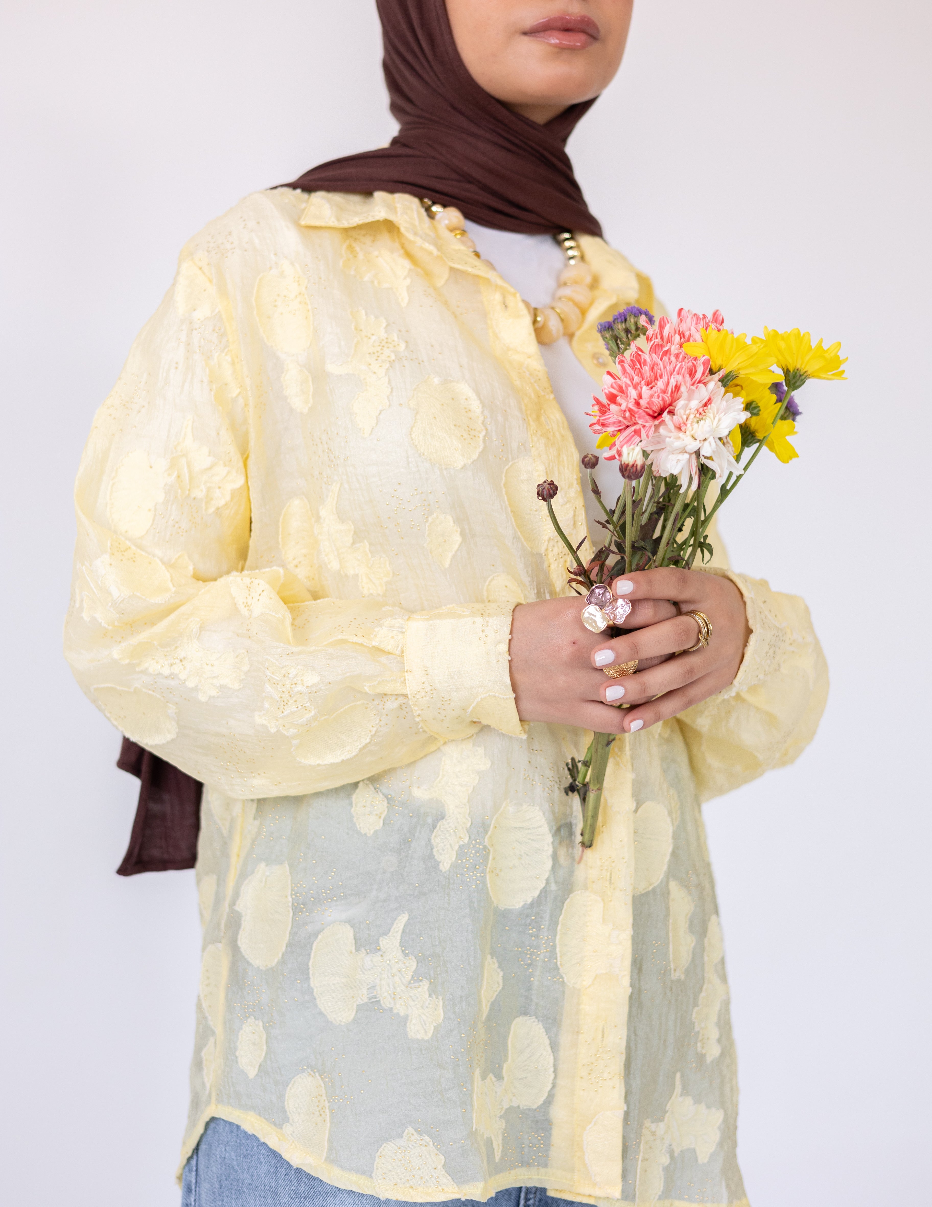 Sheer Blush Shirt — Yellow