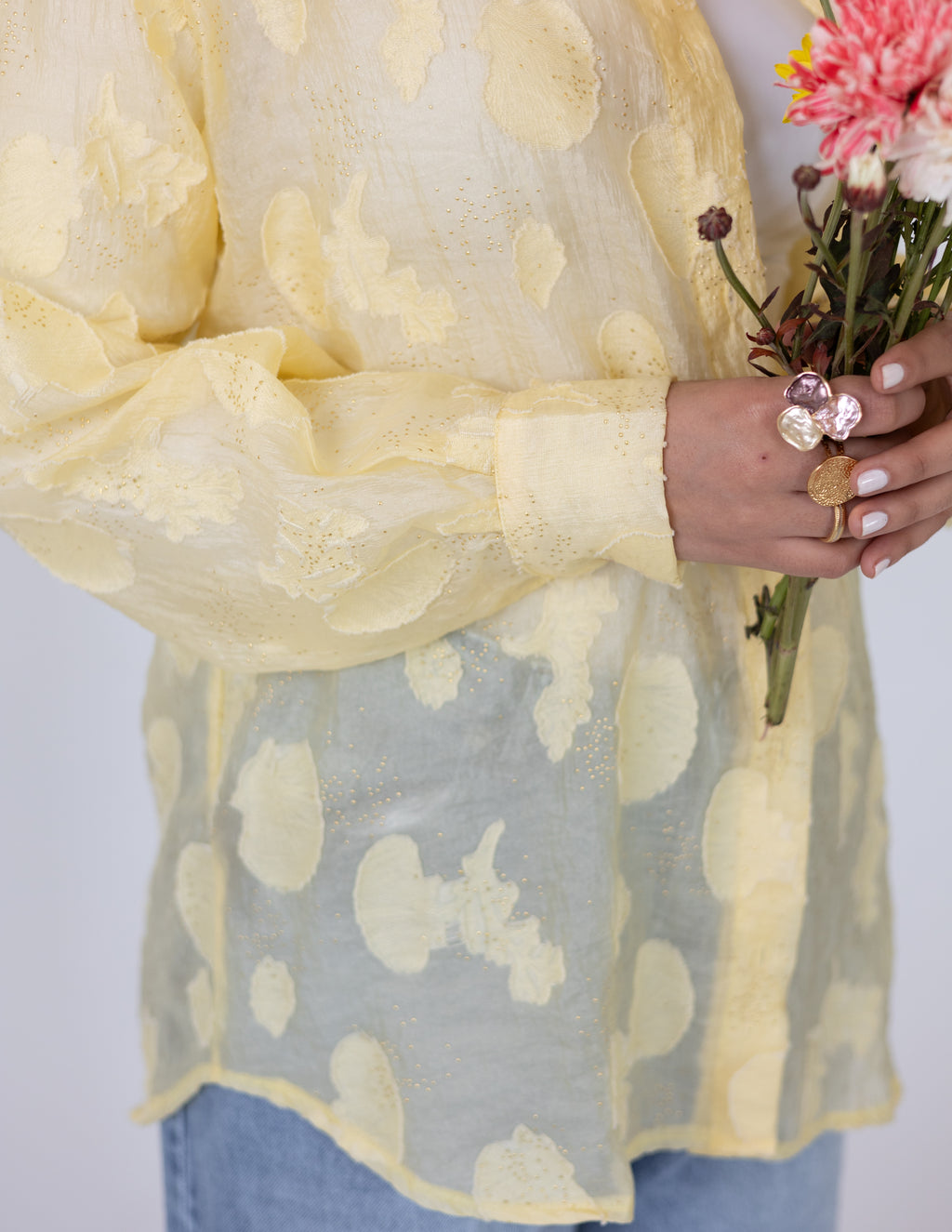 Sheer Blush Shirt — Yellow