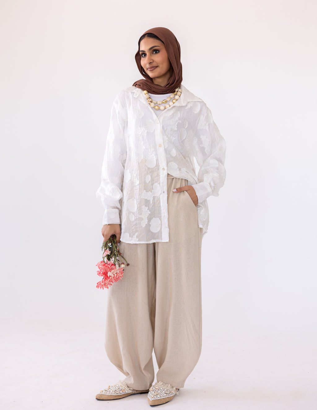 Sheer Blush Shirt — Off-White
