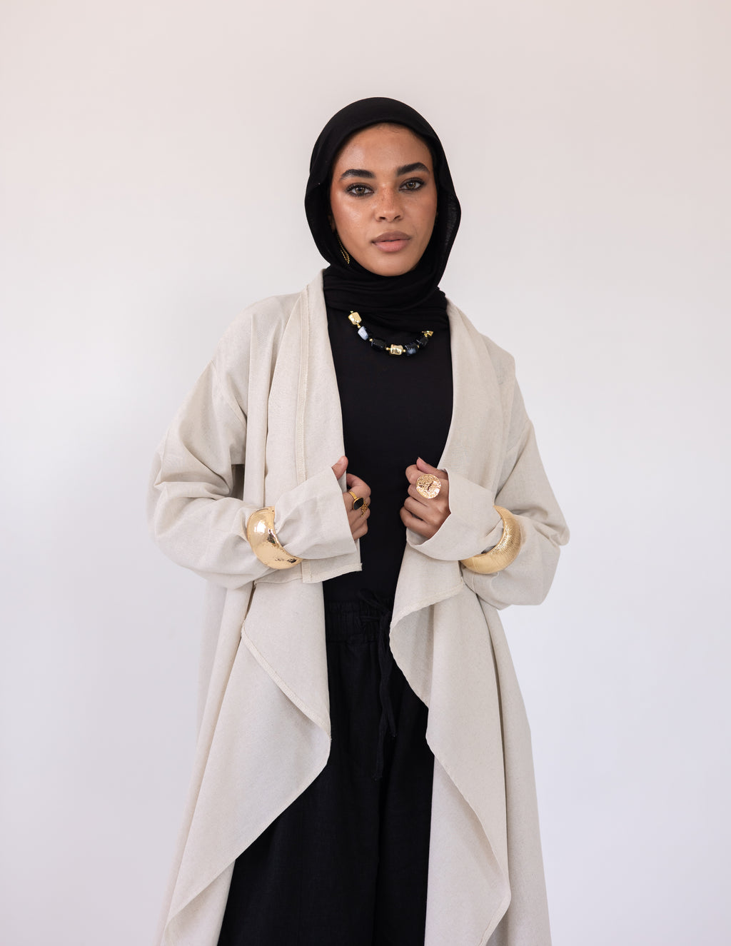 Zyra linen cardigan — Beige