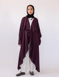 Zyra Linen Cardigan — Grape Purple