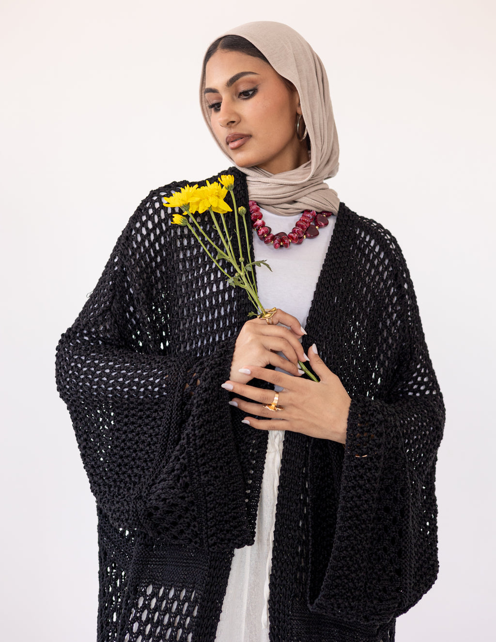 Peony Cardigan — Black