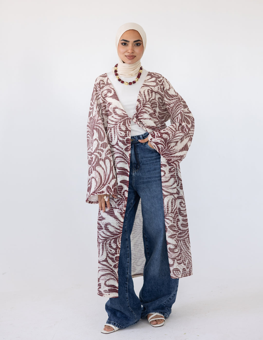 Coral Reef Cardigan — Burgundy