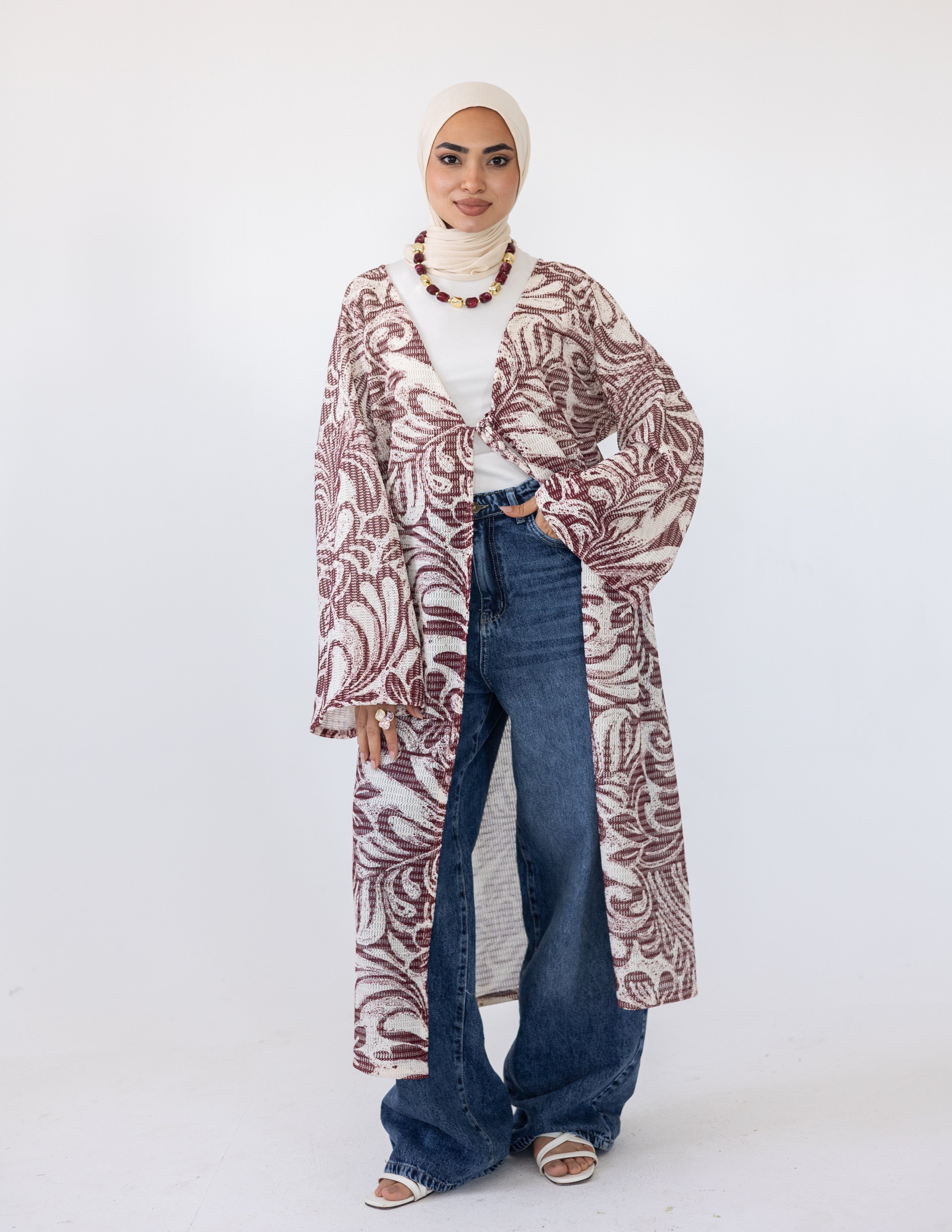 Coral Reef Cardigan — Burgundy