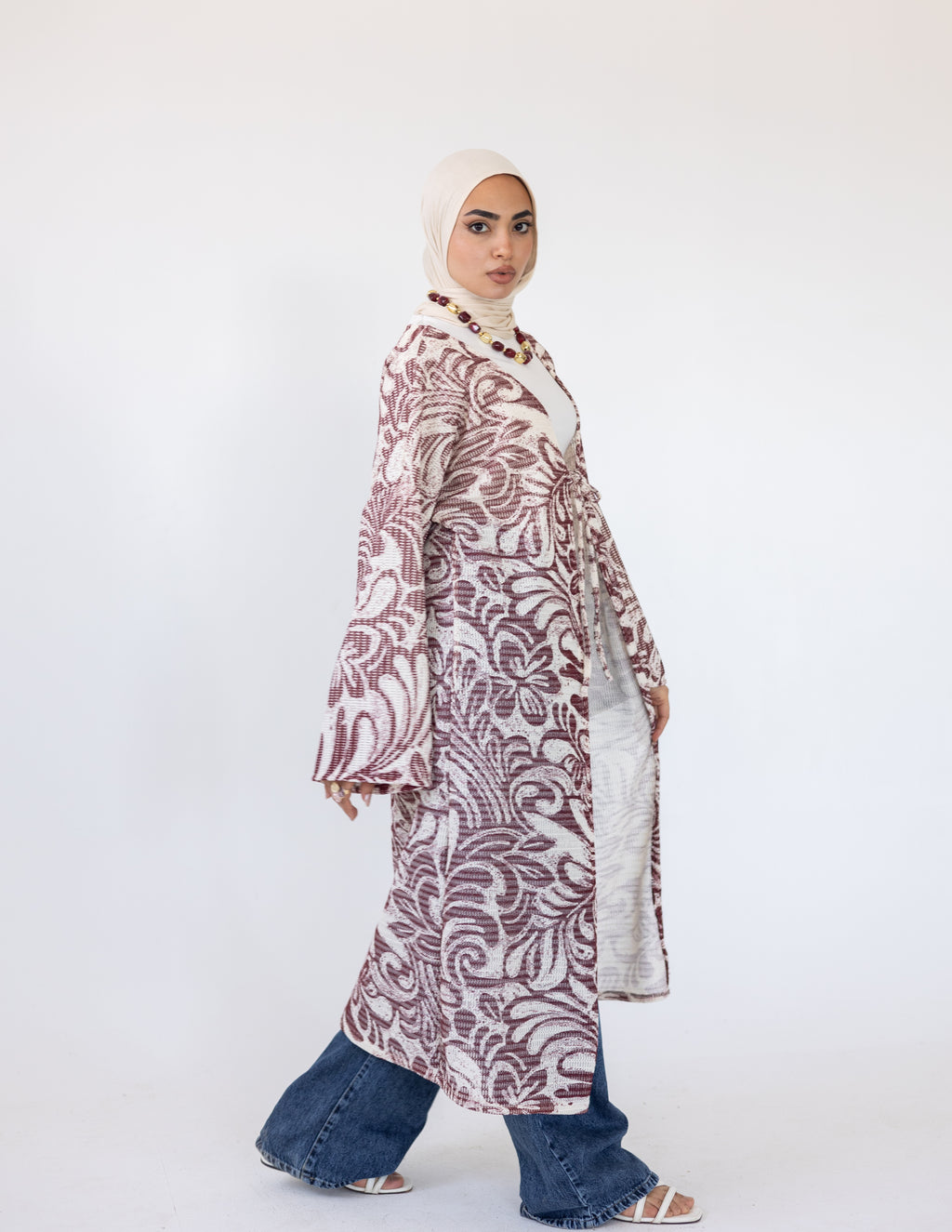 Coral Reef Cardigan — Burgundy
