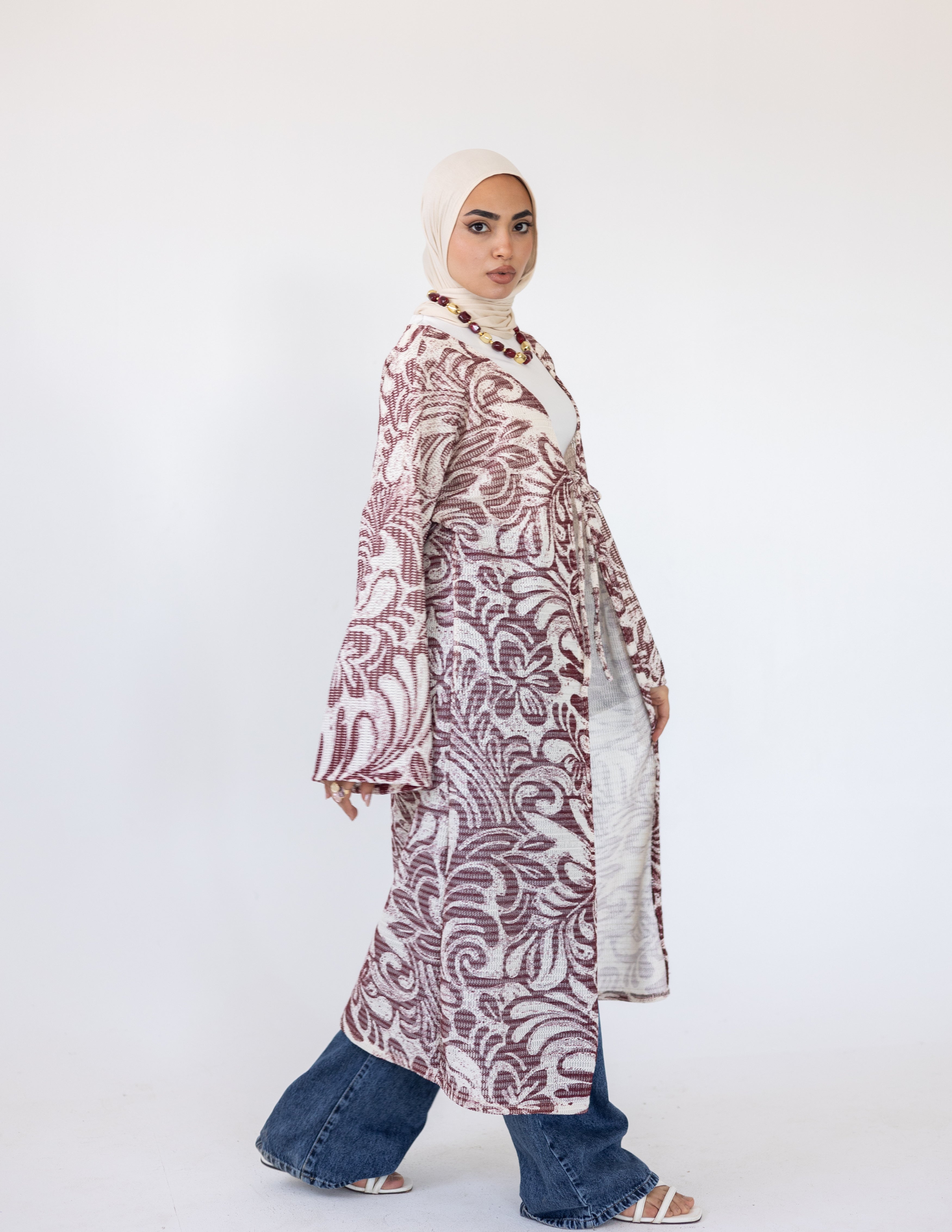 Coral Reef Cardigan — Burgundy