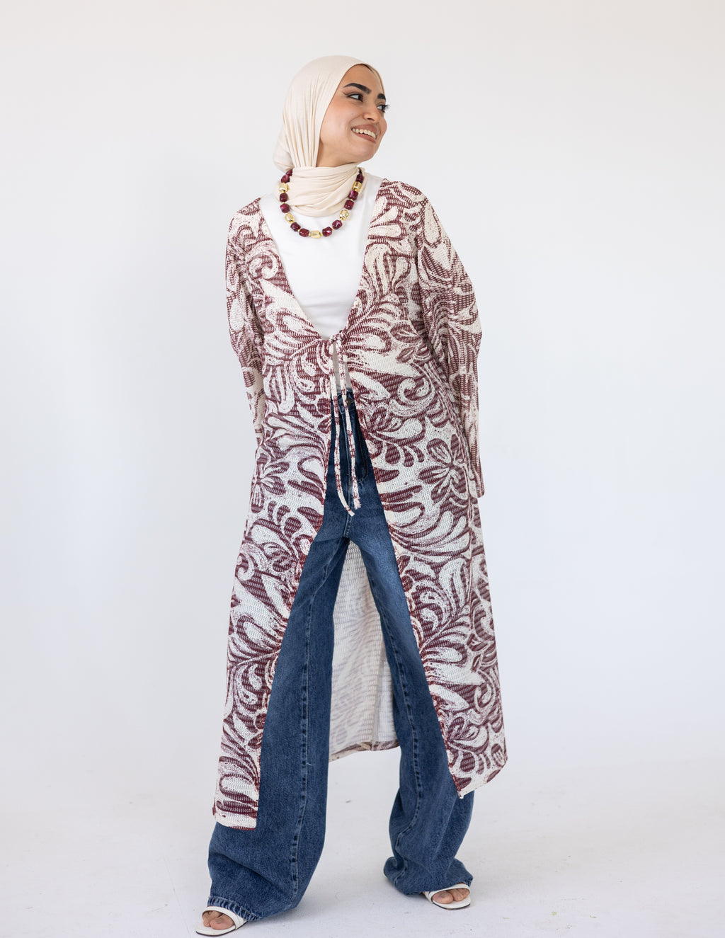 Coral Reef Cardigan — Burgundy