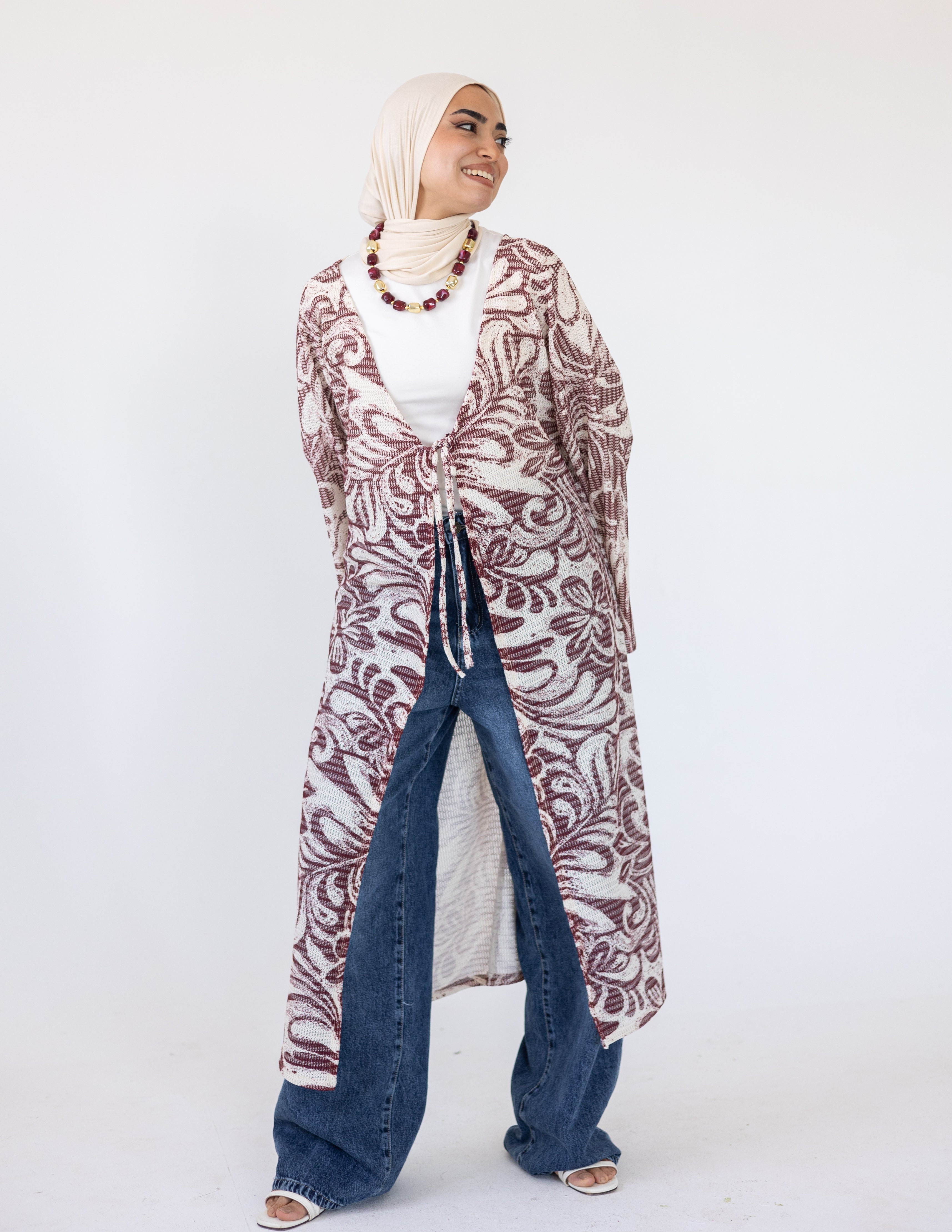 Coral Reef Cardigan — Burgundy