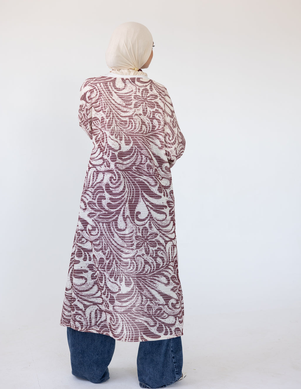 Coral Reef Cardigan — Burgundy