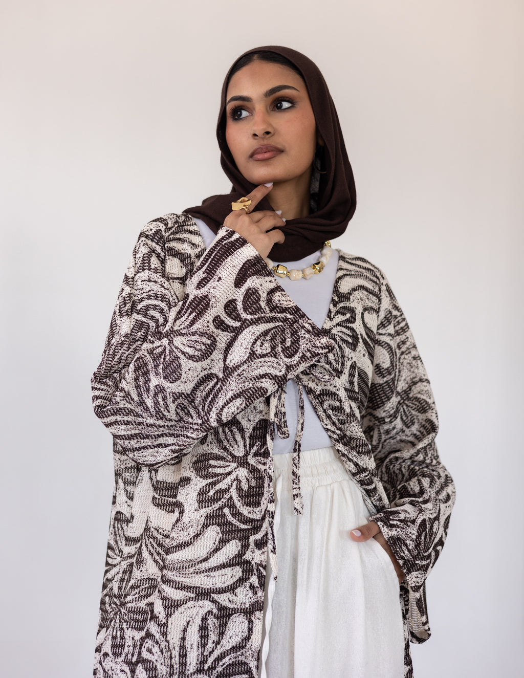 Coral Reef Cardigan — Brown