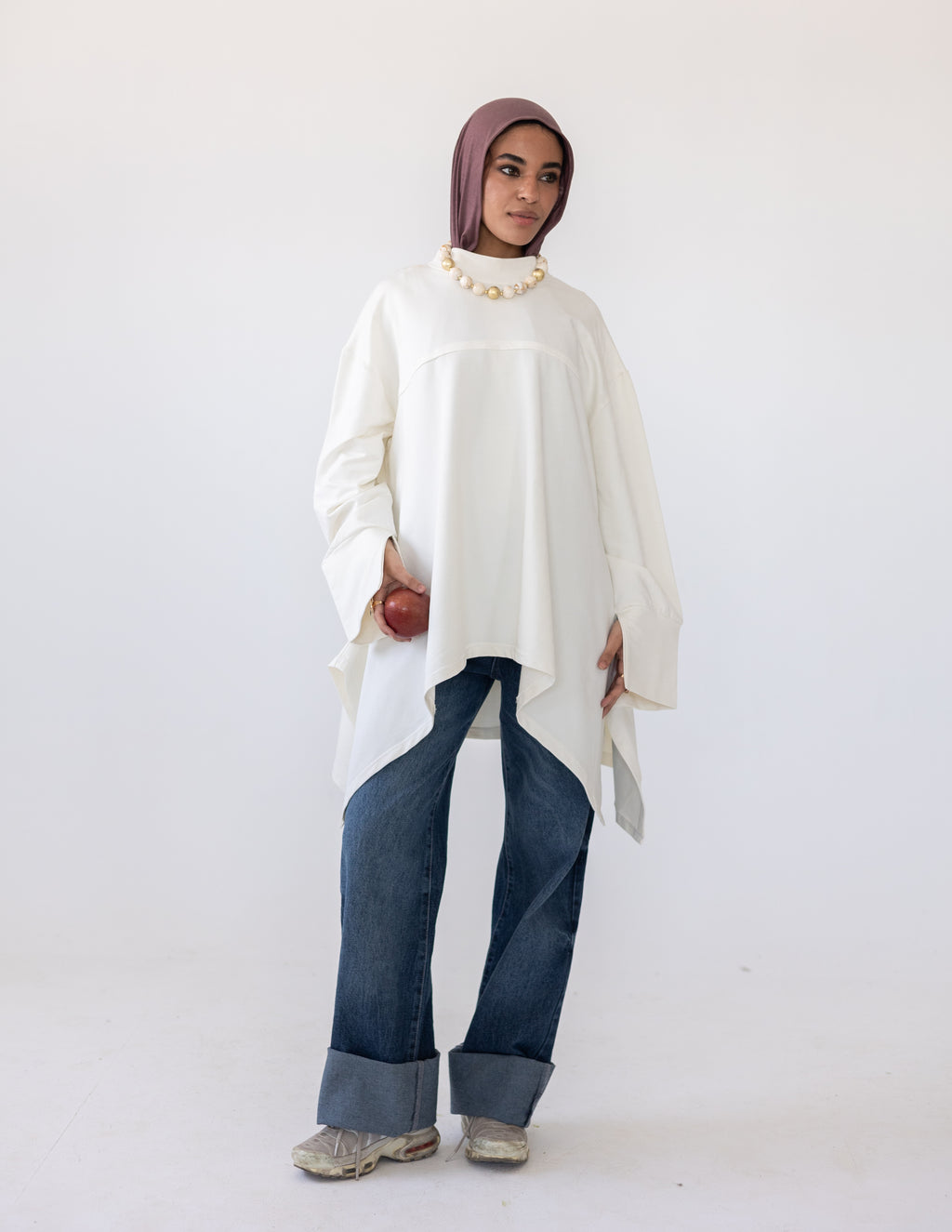 High-Low Cotton Top — Off-White