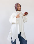 High-Low Cotton Top — Off-White